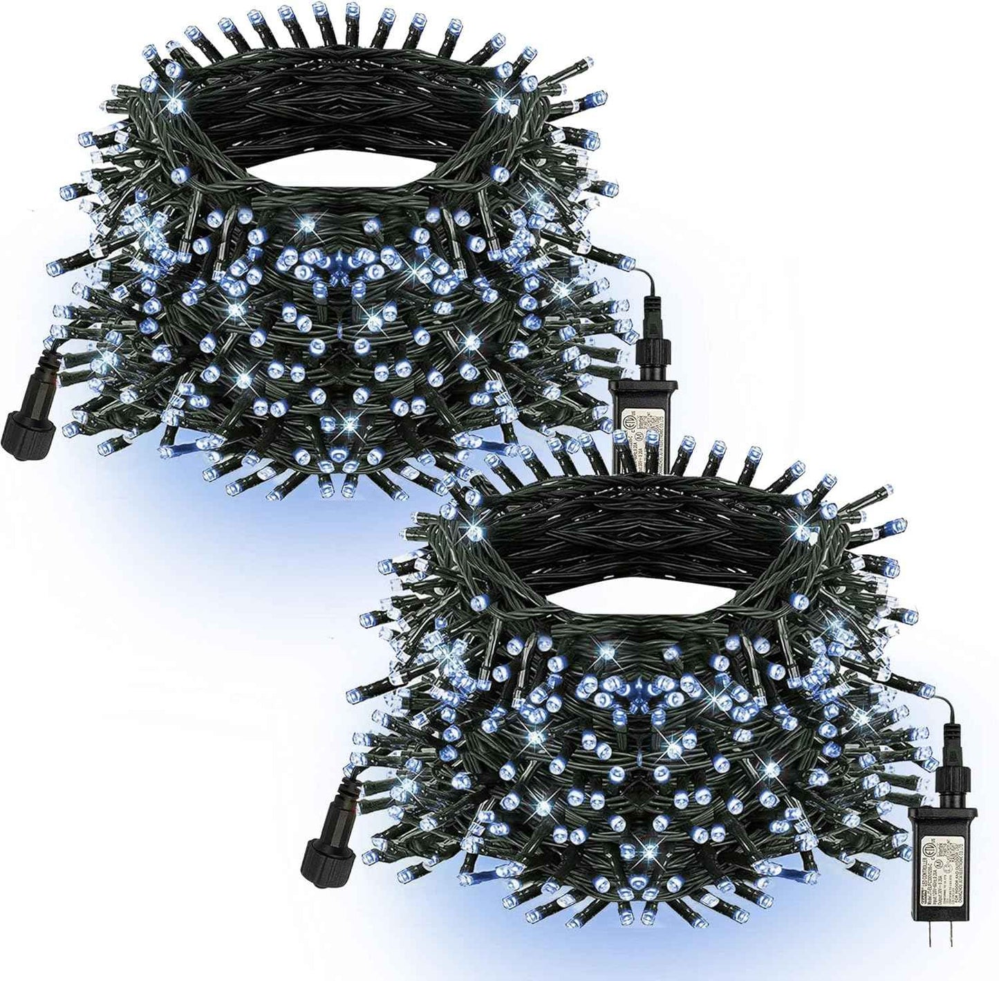 TW SHINE 200 LED Christmas Lights, 66FT Warm White Outdoor Plug-In String Lights with 8 Modes, Waterproof Holiday Décor