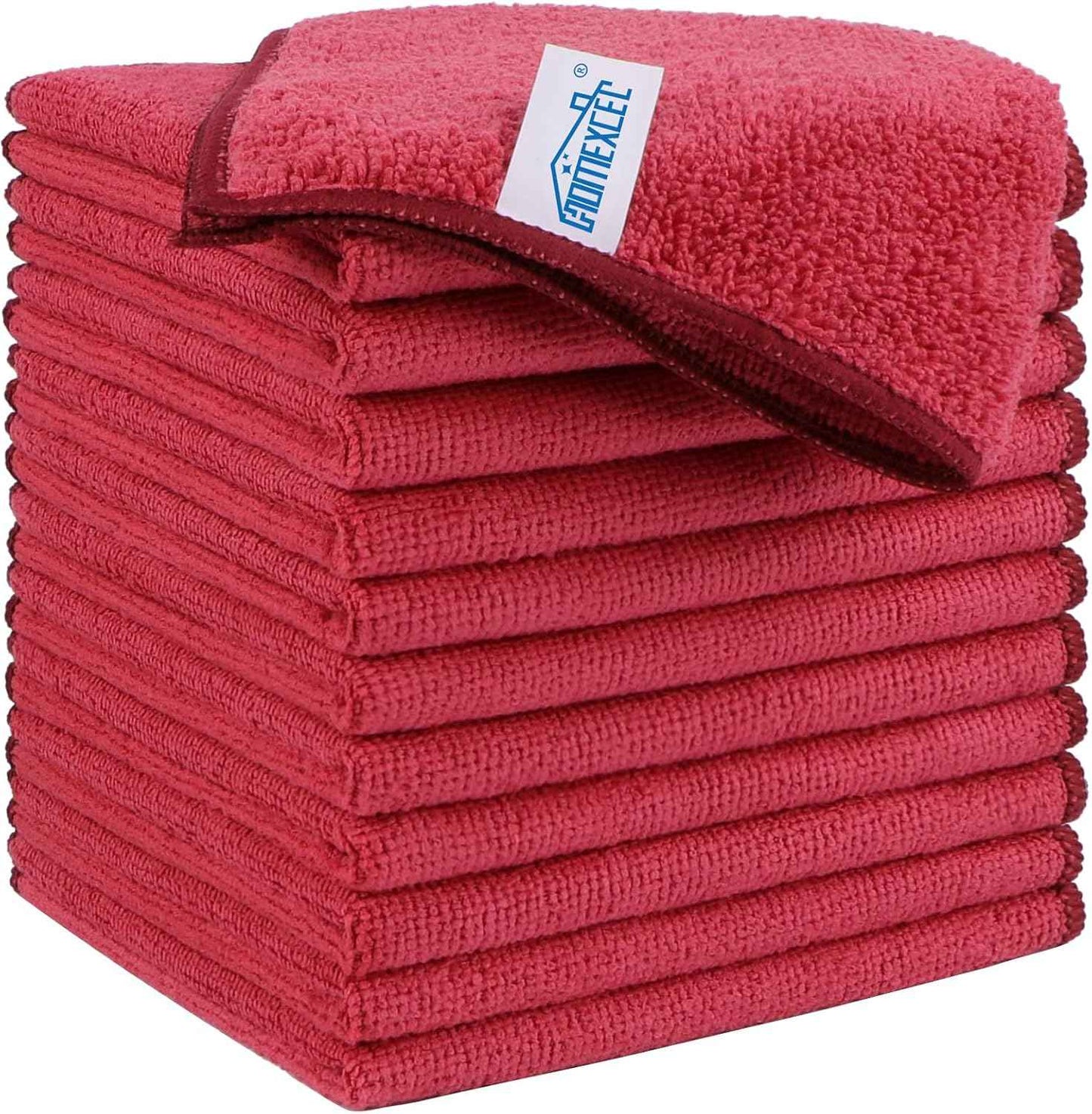 HOMEXCEL Microfiber Cleaning Cloth, Kitchen Towels 12 Pack, Lint Free, Scratch-Free, Highly Absorbent, Reusable Dish Towels for Kitchen and Household