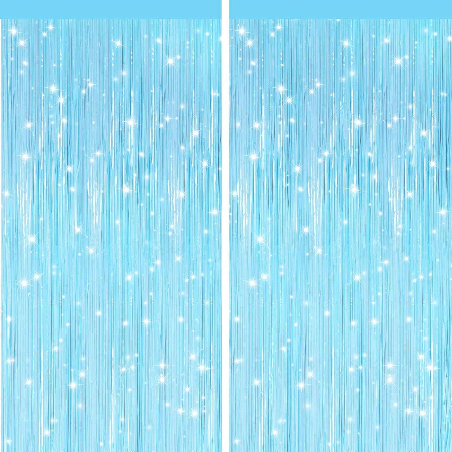 GCB 2Pack Black Metallic Tinsel Foil Fringe Curtains, Black Foil Curtain Backdrop, Photo Booth Props for Birthday Wedding Baby Shower Bachelorette Xmas Celebration Party Decorations Door Streamers