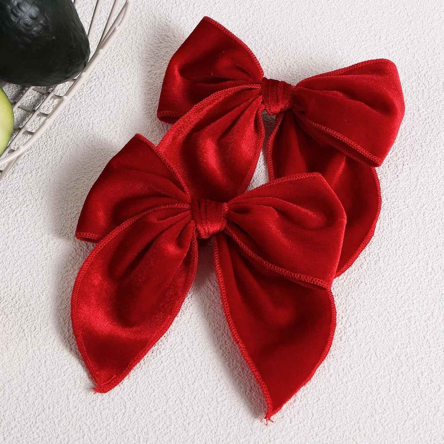 5" Red Christmas Velvet Fable Hair Bows Kids Big Velvet Ribbon Sailor Bow Alligator Clip Cheer Barrettes Hairpins Valentines New Year Gift Accessory for Toddler Teen Baby Girls
