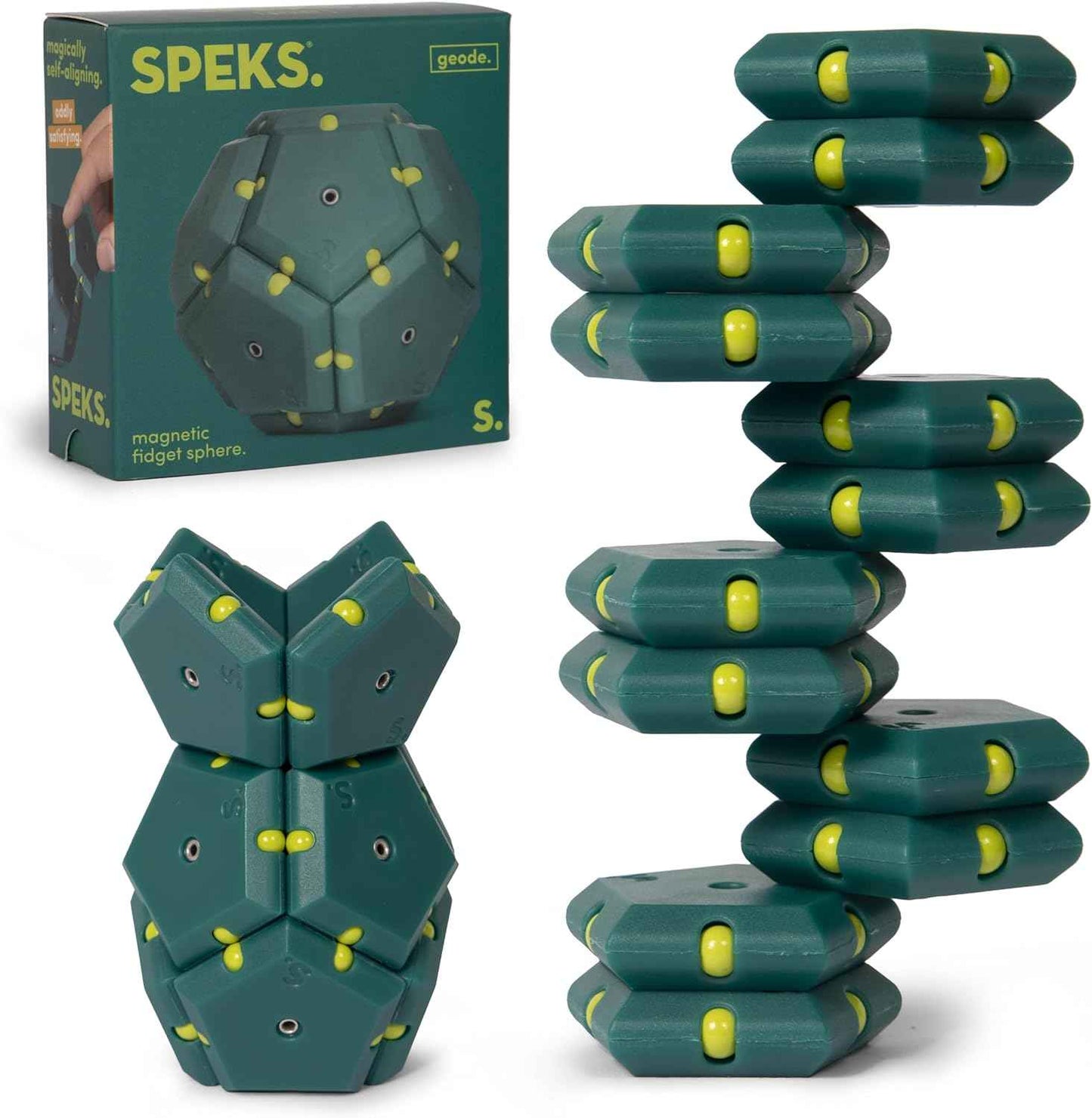 Speks Geode Magnetic Fidget Toy | Sensory Desk Toy for Adults & Teens 14+ | Stress Relief Gift | Sphere, Cool