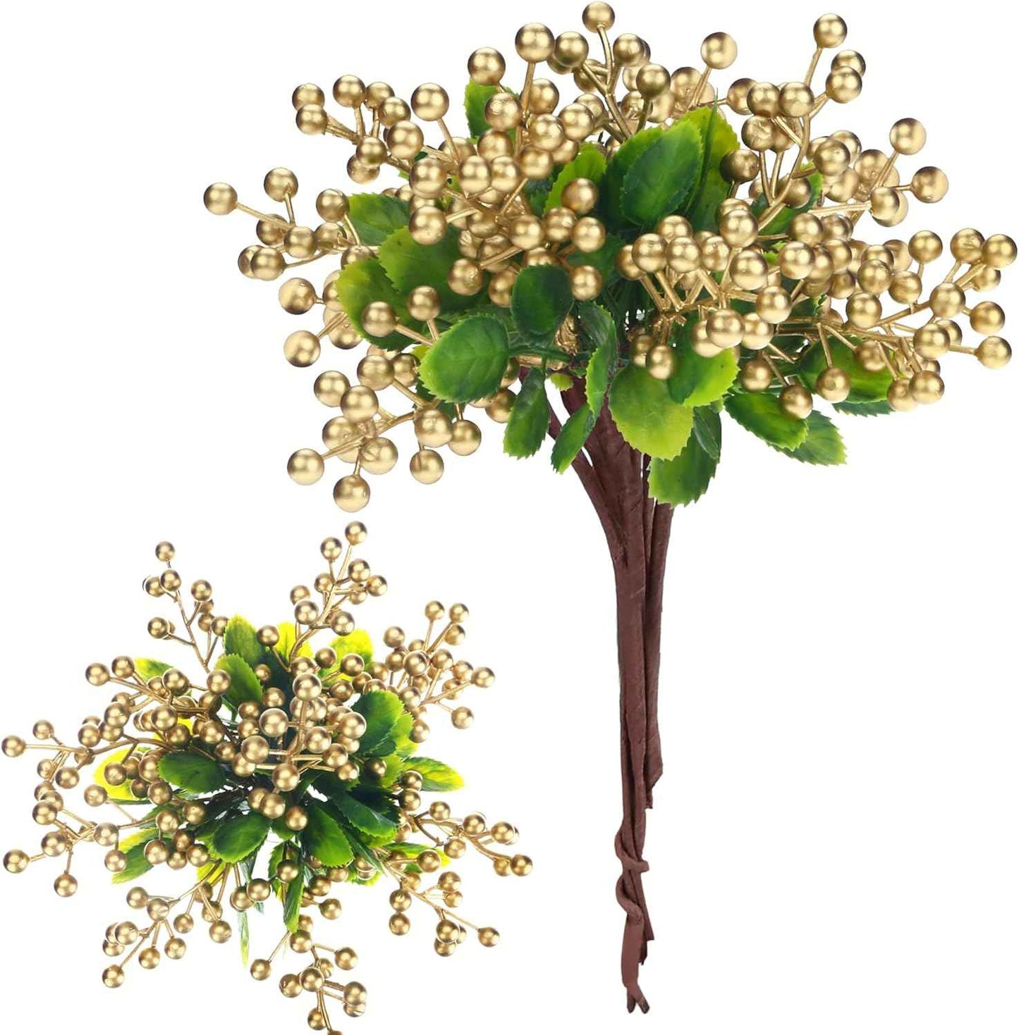 Felice Arts 6 Pack Christmas Picks Artificial Red Berry Stems Fake Holly Berries for Xmas Tree Ornaments DIY Wreath Vase Fireplace Decor