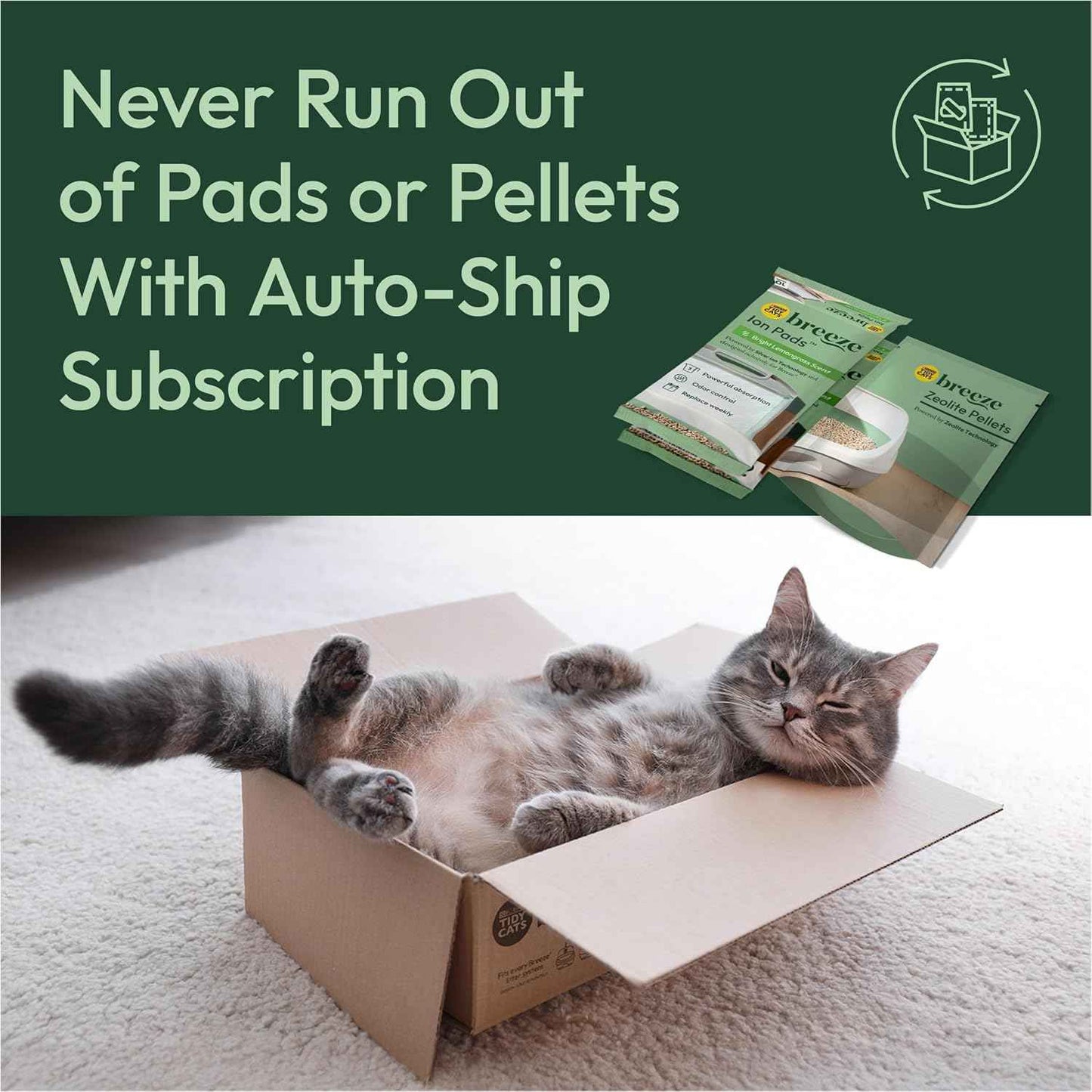 Purina Tidy Cats Cat Litter Breeze Pads Refill Pack Multi Cat Litter Pads - 8 ct. Bag