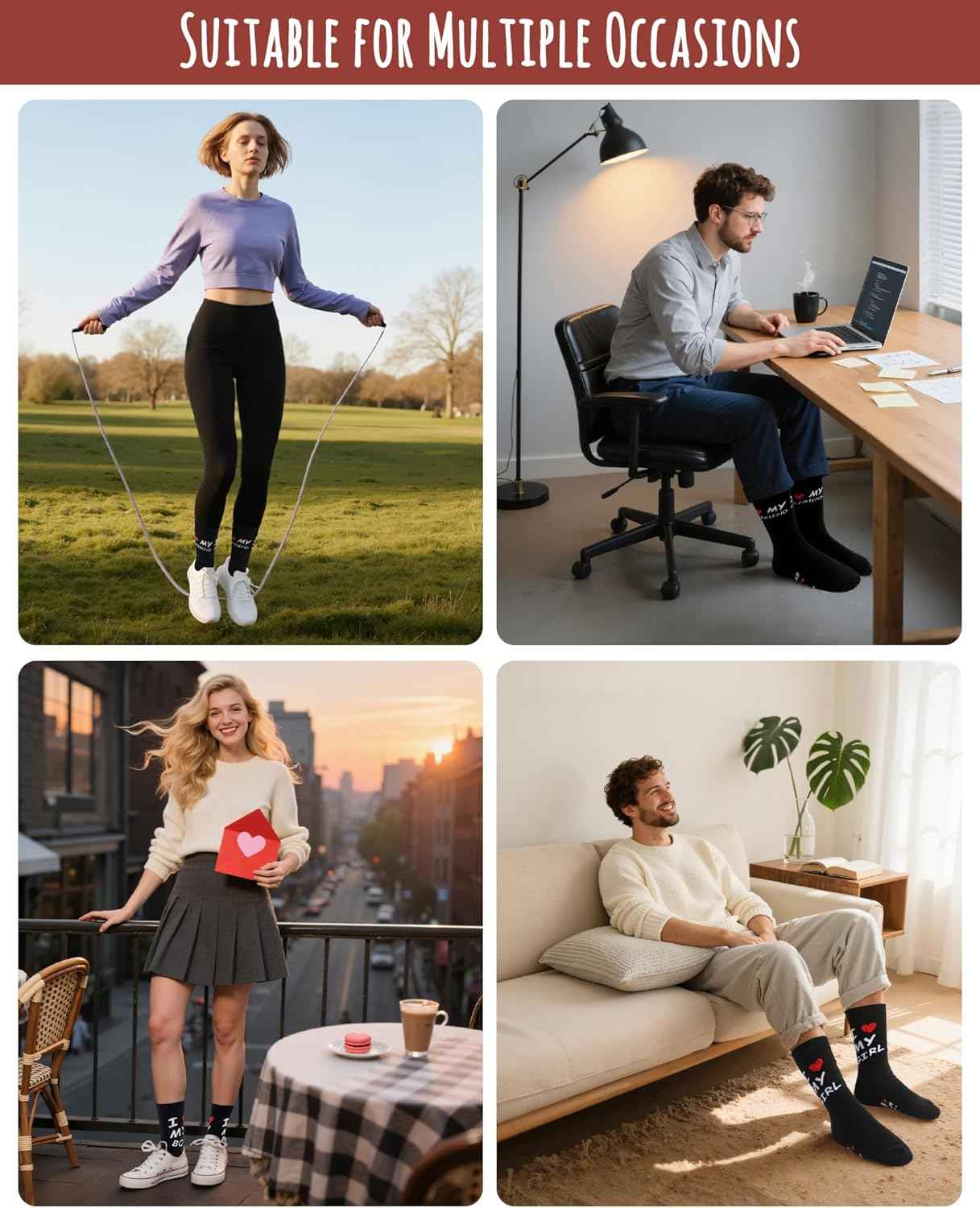 Valentines Day Socks for Men Women Him Her Girlfriend Boyfriend Couple, Anniversary Birthday Romantic Heart Gifts