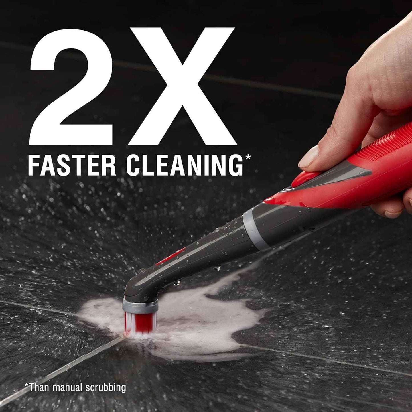 Rubbermaid Reveal Power Scrubber with Multi-Purpose & Grout Head, Cordless Electric Scrub Brush for Home, Kitchen, Bathroom, and Tile Cleaning