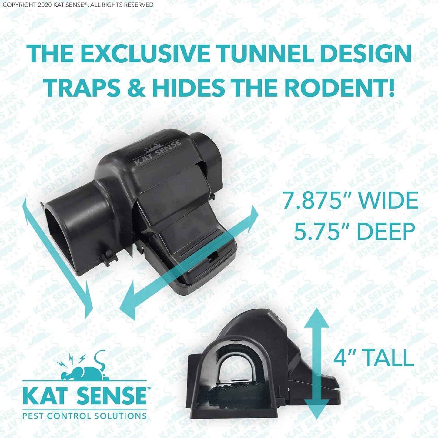 Rat and Chipmunk Traps, Dual Covered Tunneled Snap Traps, Prevent Accidental Triggering, Humane Kill, Reusable Pest Control for Rats and Mice, Indoor & Outdoor Use, 2 Pack Kat Sense