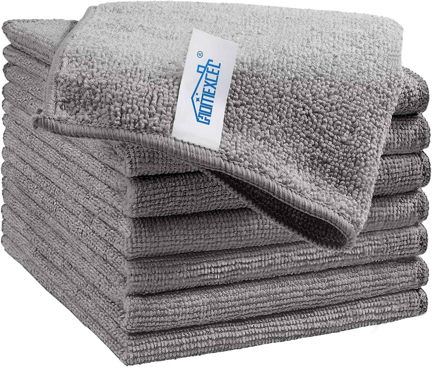 HOMEXCEL Microfiber Cleaning Cloth, Kitchen Towels 12 Pack, Lint Free, Scratch-Free, Highly Absorbent, Reusable Dish Towels for Kitchen and Household