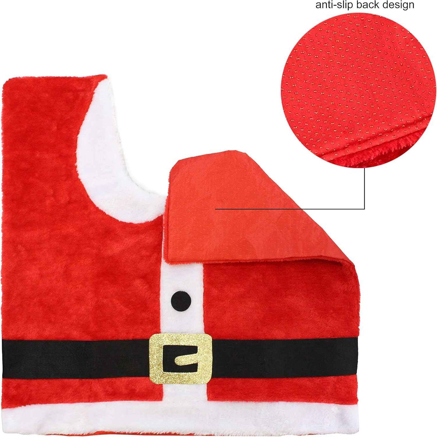 JOYIN 5 Pieces Christmas Theme Bathroom Decoration Set w/Toilet Seat Cover, Rugs, Tank Cover, Toilet Paper Box Cover and Santa Towel for Xmas Indoor DΓ©cor, Party Favors (Santa)