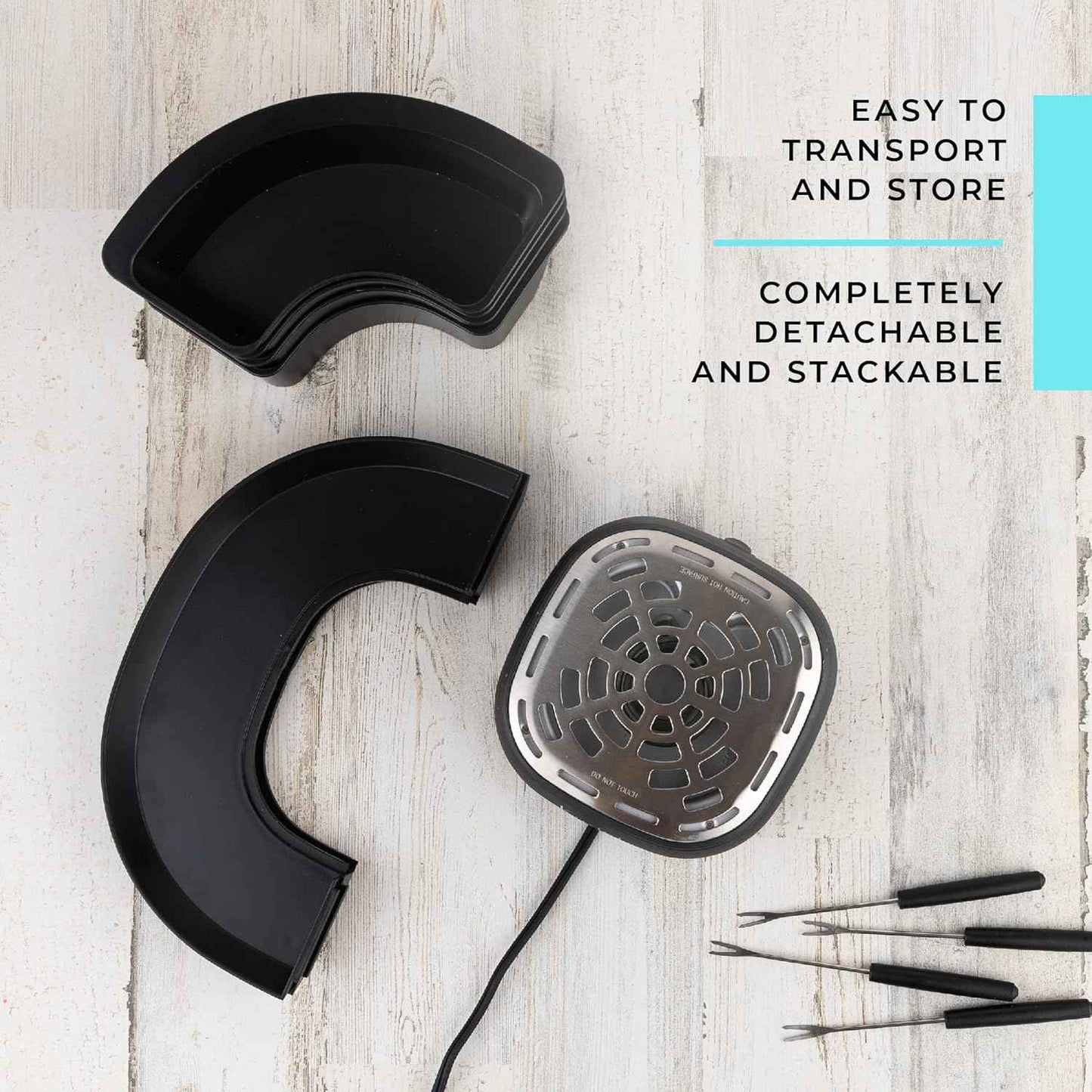 Kusini Flameless Electric Marshmallow Roaster with 4 Detachable Trays & 4 Roasting Forks, Gift Set for Date Night