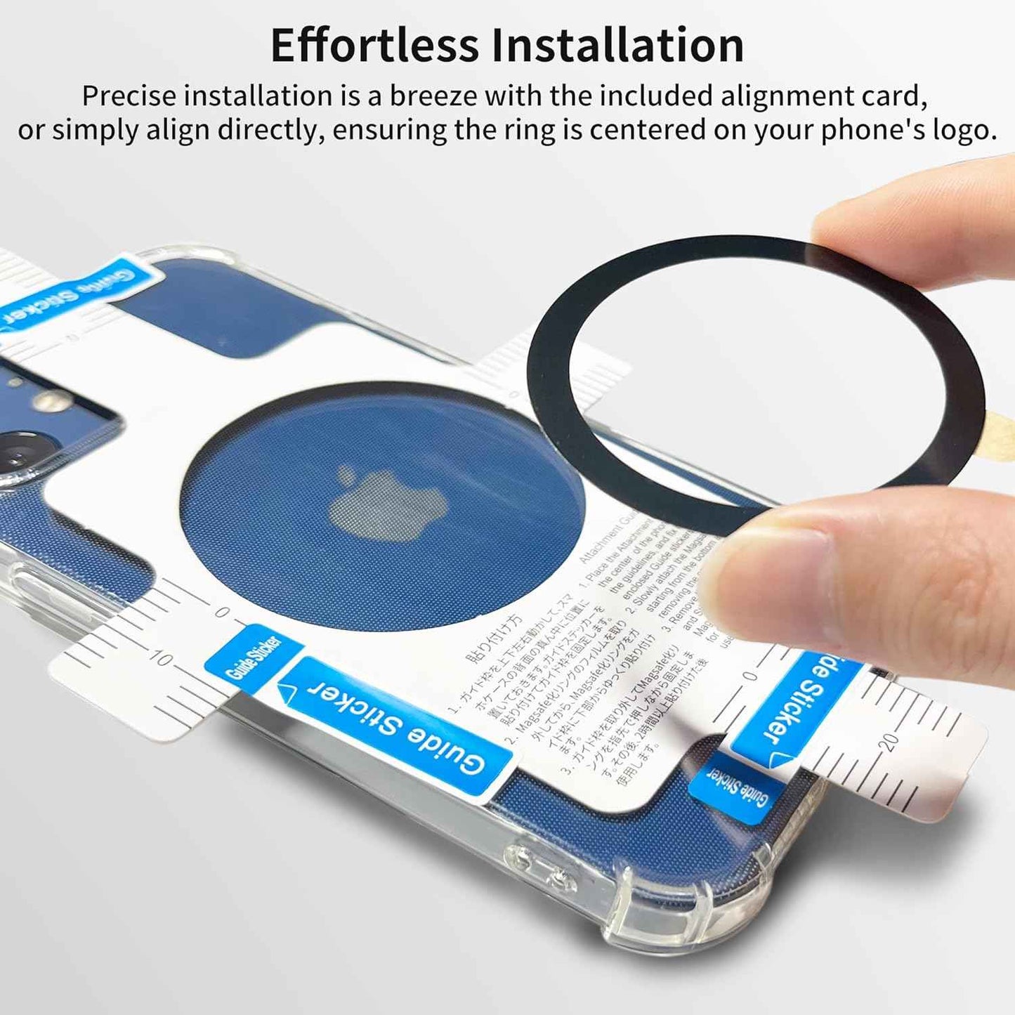 Universal Metal Rings Compatible with Magsafe Sticker,Magnetic Ring for Phone Cases & Wireless Charging, 6 Pack (2 Black,2 White & 2 Silver)