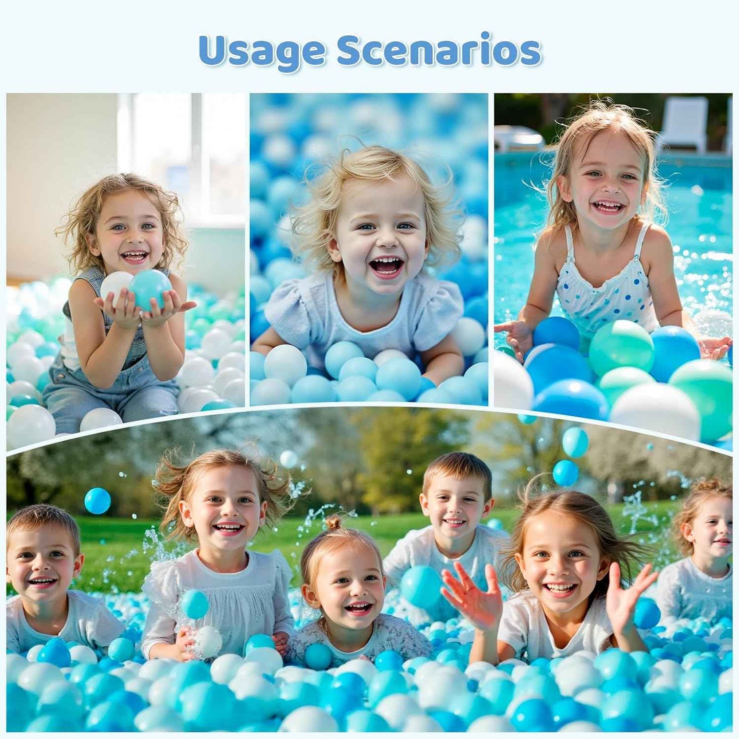MoonxHome Ball Pit Balls for Toddlers, BPA Free Crush Proof Plastic Toy Balls for Ball Pit, Children's Pool Water Toys, Macaron Ocean Balls for Play Tent 2.15 Inch Pack of 100 200 500 800 1000