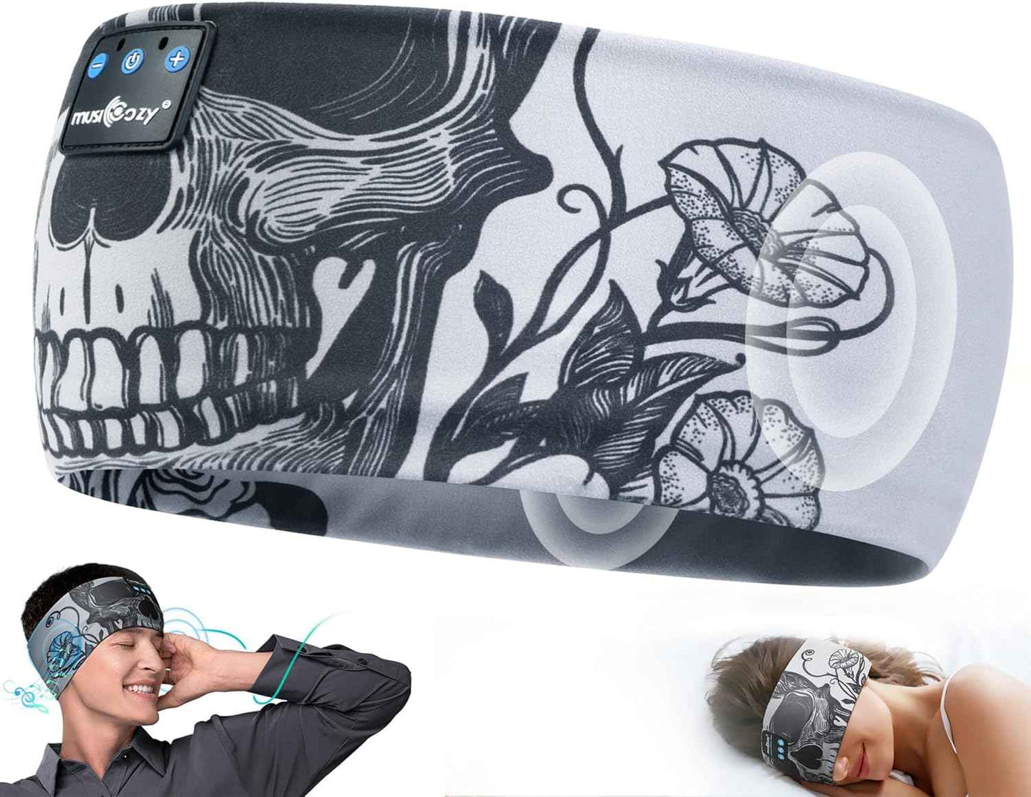 MUSICOZY Sleep Headphones Bluetooth 5.4 Headband, Sports Wireless Earphones Sweat Resistant Earbuds Sleeping Headphone with Ultra-Thin HD Stereo Speaker for Workout Running Cool Gadgets Unique Gifts