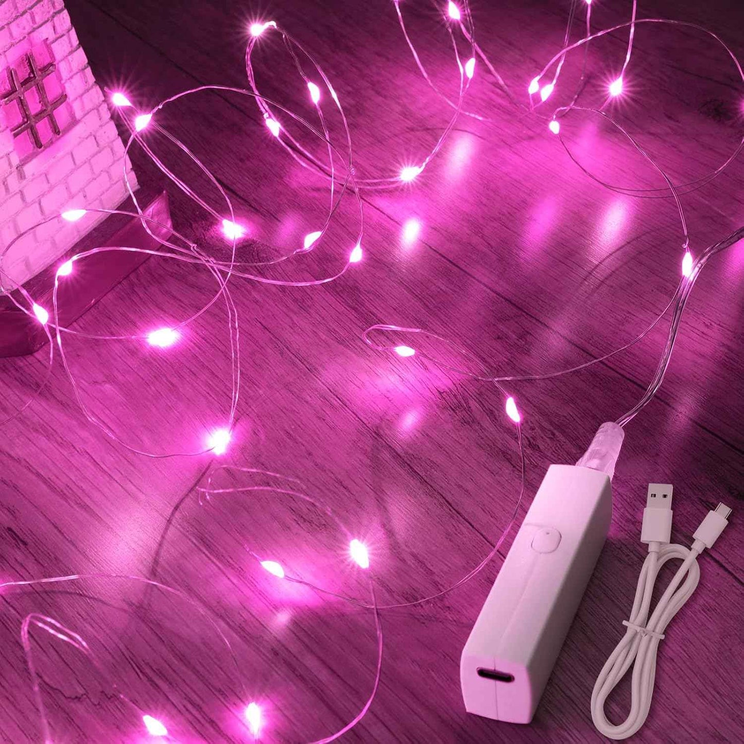 Lakumu LED Fairy Lights Battery Operated, Rechargeable Twinkle Lights with Timer, Mini LED String Lights for Bedroom, Christmas Decorations, Wedding, Centerpiece Table Decor (5M/16FT Warm White)