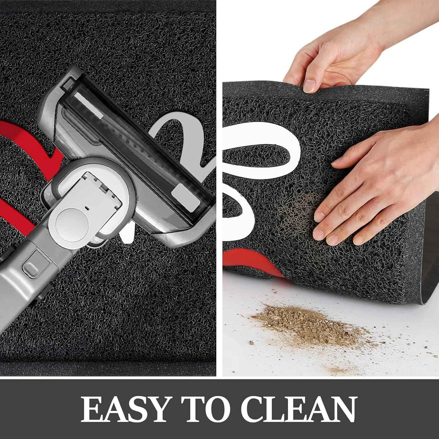 StepLively Door Mat Home Welcome Mats Outdoor and Indoor, Heavy-Duty Low-Profile Non-Slip Front Welcome Mat for Home Entrance, Outside Entry, Yard, Floor, Patio (30''x17.5'', Black)