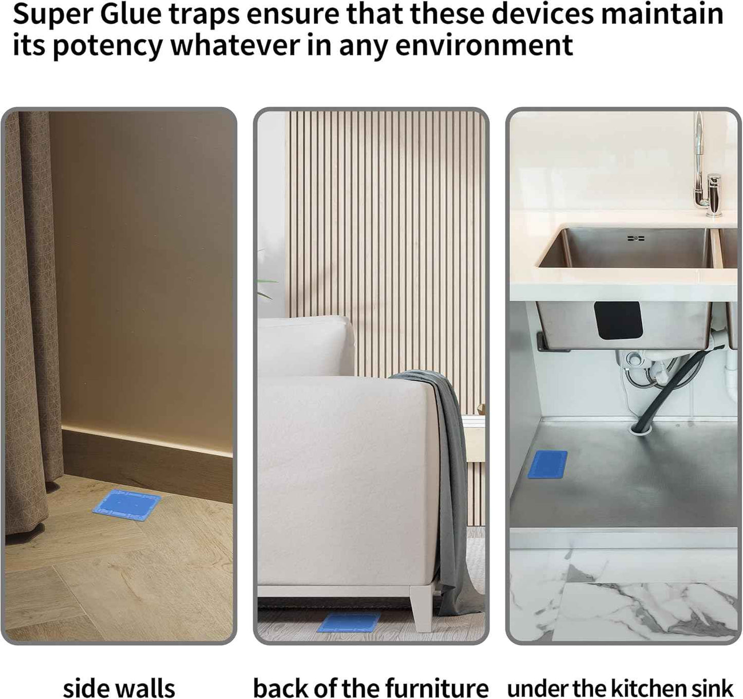 LULUCATCH Mouse & Insect Traps 12 Pack, Heavier Sticky Traps with Non-Toxic Glue for Small Mice & Insects. Sticky Mouse Traps Indoor, Easy to Set, Pet Safe Pest Control