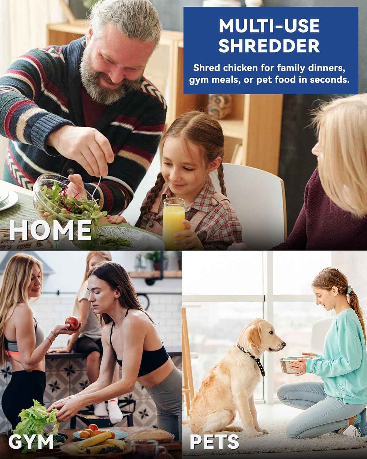 Chicken Shredder Tool Twist for Kitchen, Manual Chicken Breast Grinder Machine for Ground Food, Meat & Vegetables, Elegant Red