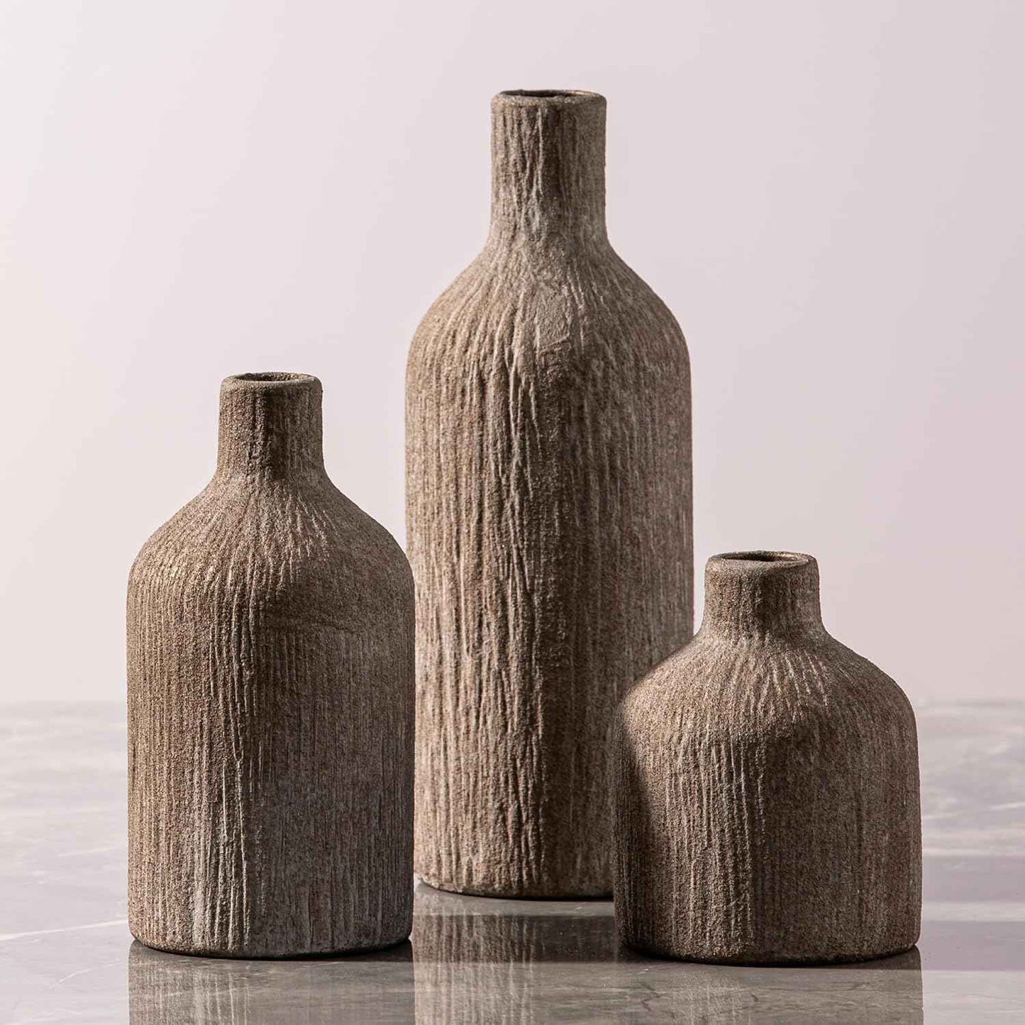 Ceramic Vase Home Table Decor - White Flower Vase Set of 3 Living Room Kitchen Decorations Farmhouse Modern Rustic Vases Decorative Centerpiece for Shelf Bedroom Office Bathroom Dining Coffee Desk