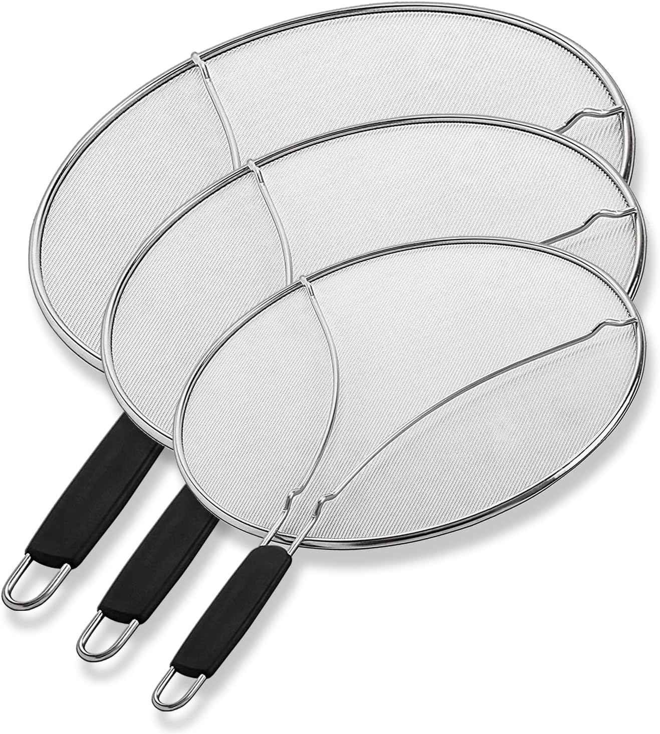 BergKoch Splatter Screen for Frying Pan - 13 Inch Stainless Steel Grease Splatter Guard - Cover Oil Splash when Sizzling Bacon, Cooking Fried Chicken or Popcorn