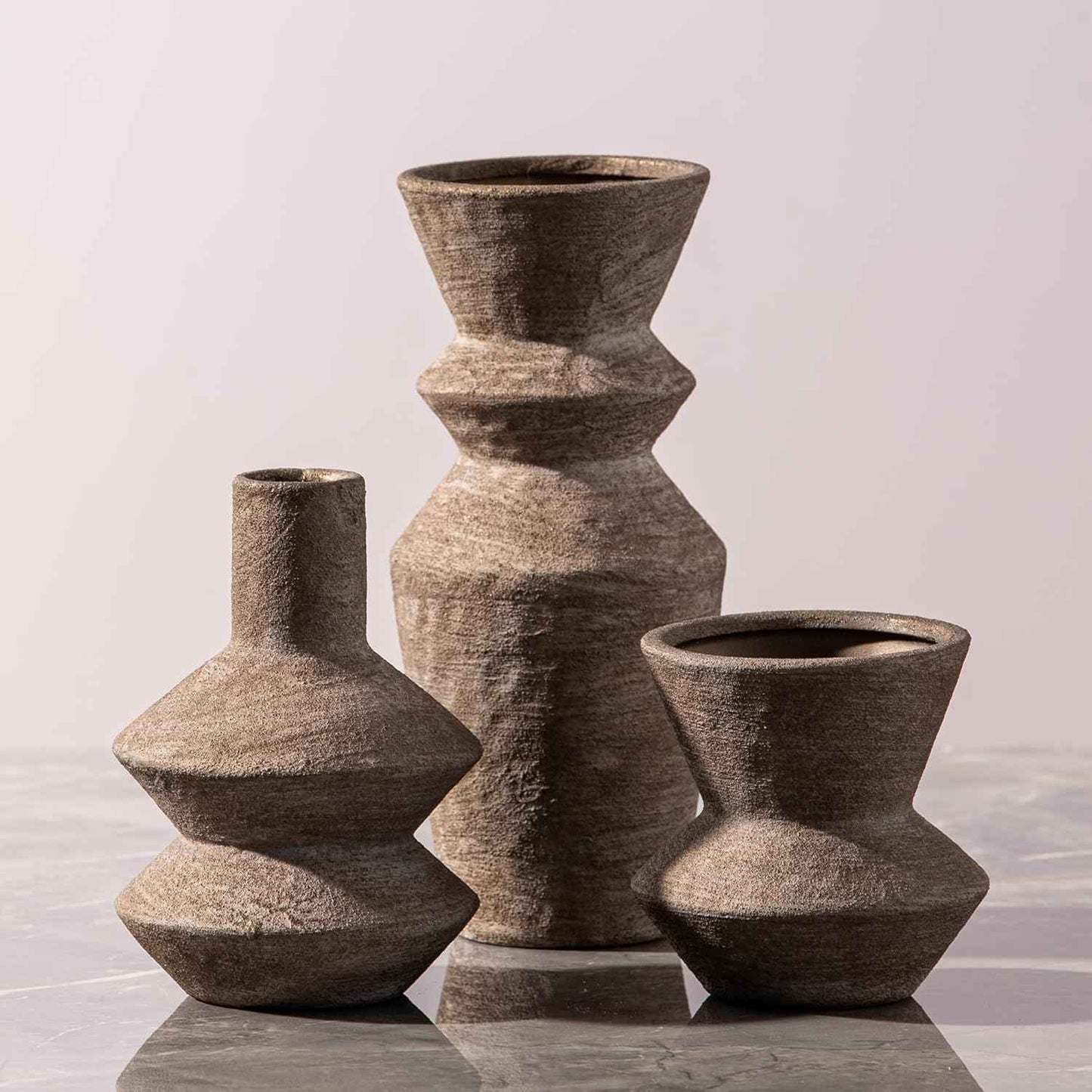 Ceramic Vase Home Table Decor - White Flower Vase Set of 3 Living Room Kitchen Decorations Farmhouse Modern Rustic Vases Decorative Centerpiece for Shelf Bedroom Office Bathroom Dining Coffee Desk