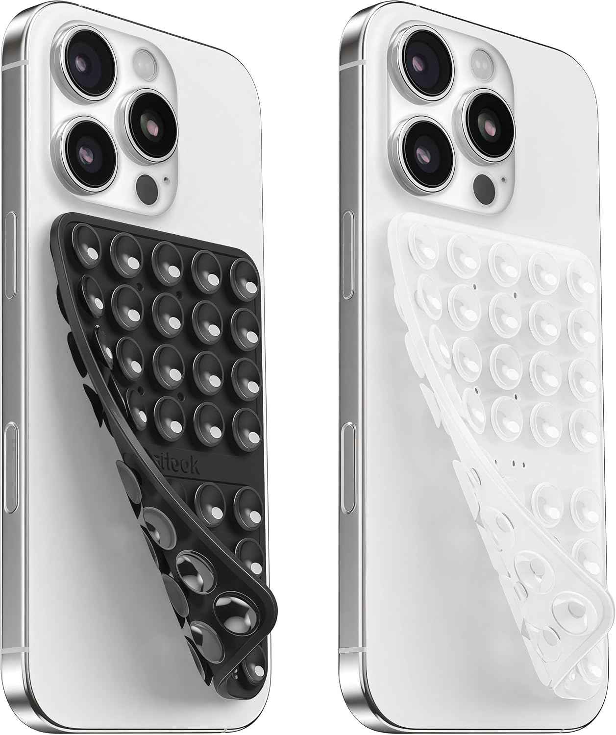 Klearlook Silicone Double-Sided Suction Cup Phone Case Detachable Mount, Sticky Phone Grip with Higher Suction Power for iPhone, Hands-Free Phone Accessories Holder for Selfies and Videos, Light Pink