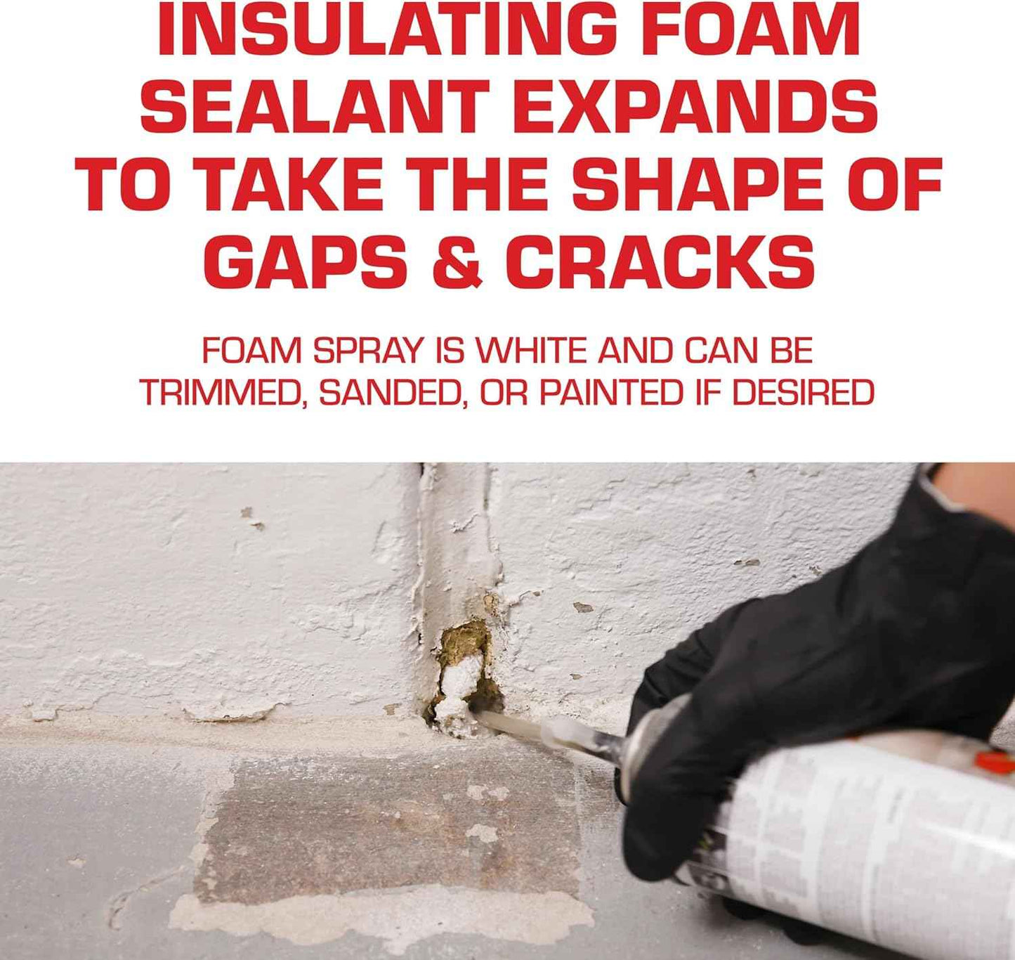 Tomcat Rodent Block Expanding Foam Barrier, Fills Gaps to Keep Mice From Entering the Home, 12 oz.