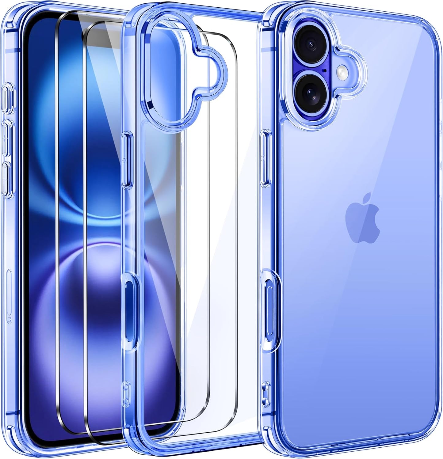ivoler 3-in-1 Clear Case Designed for iPhone 17 Pro Max 6.9'' 2025 with 2 Pack Tempered Glass Screen Protector Full Camera Protection, Military Shockproof Hard Back Slim for 17 Pro Max Cover - Clear - Rayz Mart