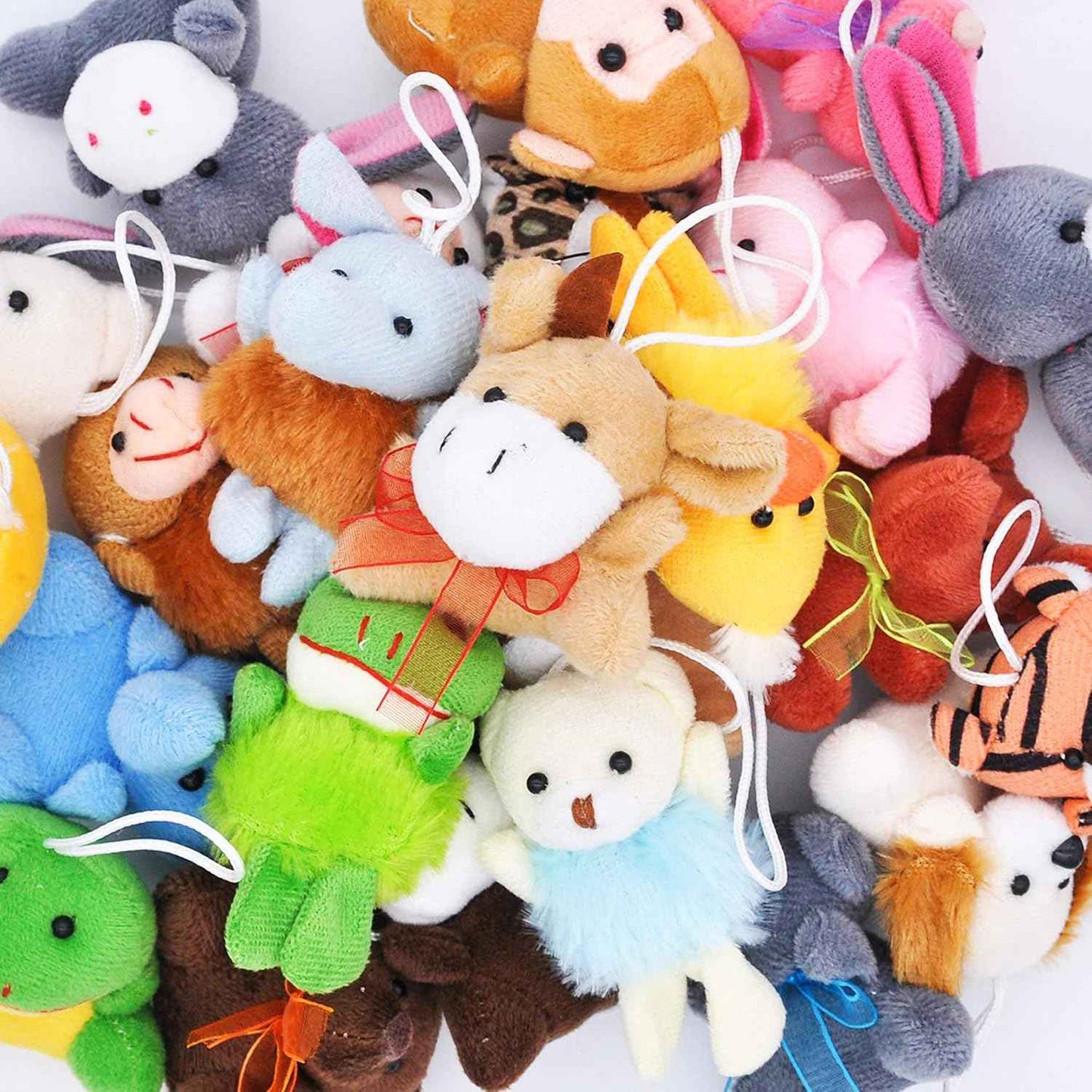 JOYIN 24 Pack Mini Animal Plush Toy Assortment (24 Units 3" Each), Animals Keychain Decoration for Kids, Small Stuffed Animal Bulk for Kids, Carnival Prizes, School Gifts, Christmas Goodie Bags