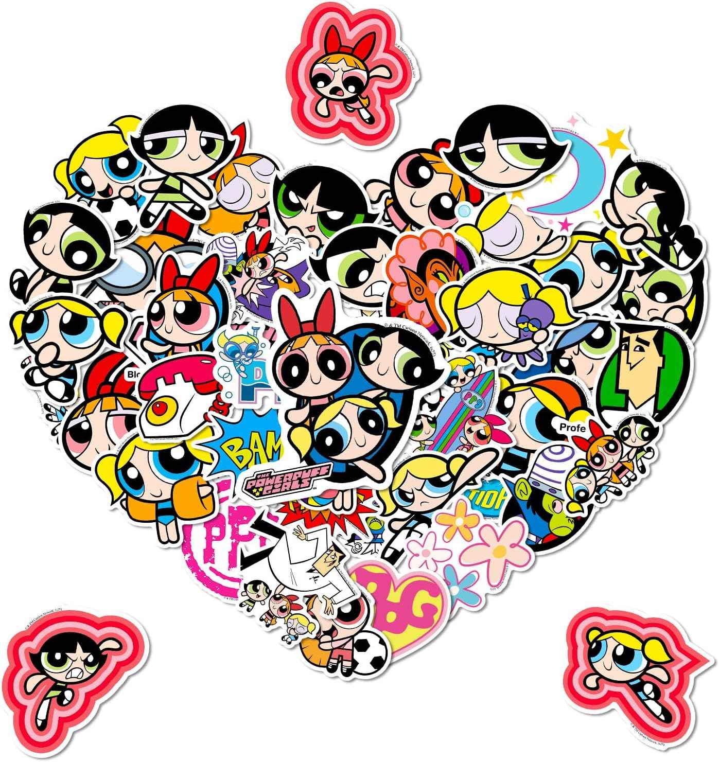 Cat and Mouse Stickers for Water Bottle, Waterproof Stickers Pack Best Friends Theme Scrapbooking Decals for Laptop, Tablet, Skateboard, Indoor/Outdoor for Teens Kids (50pcs)