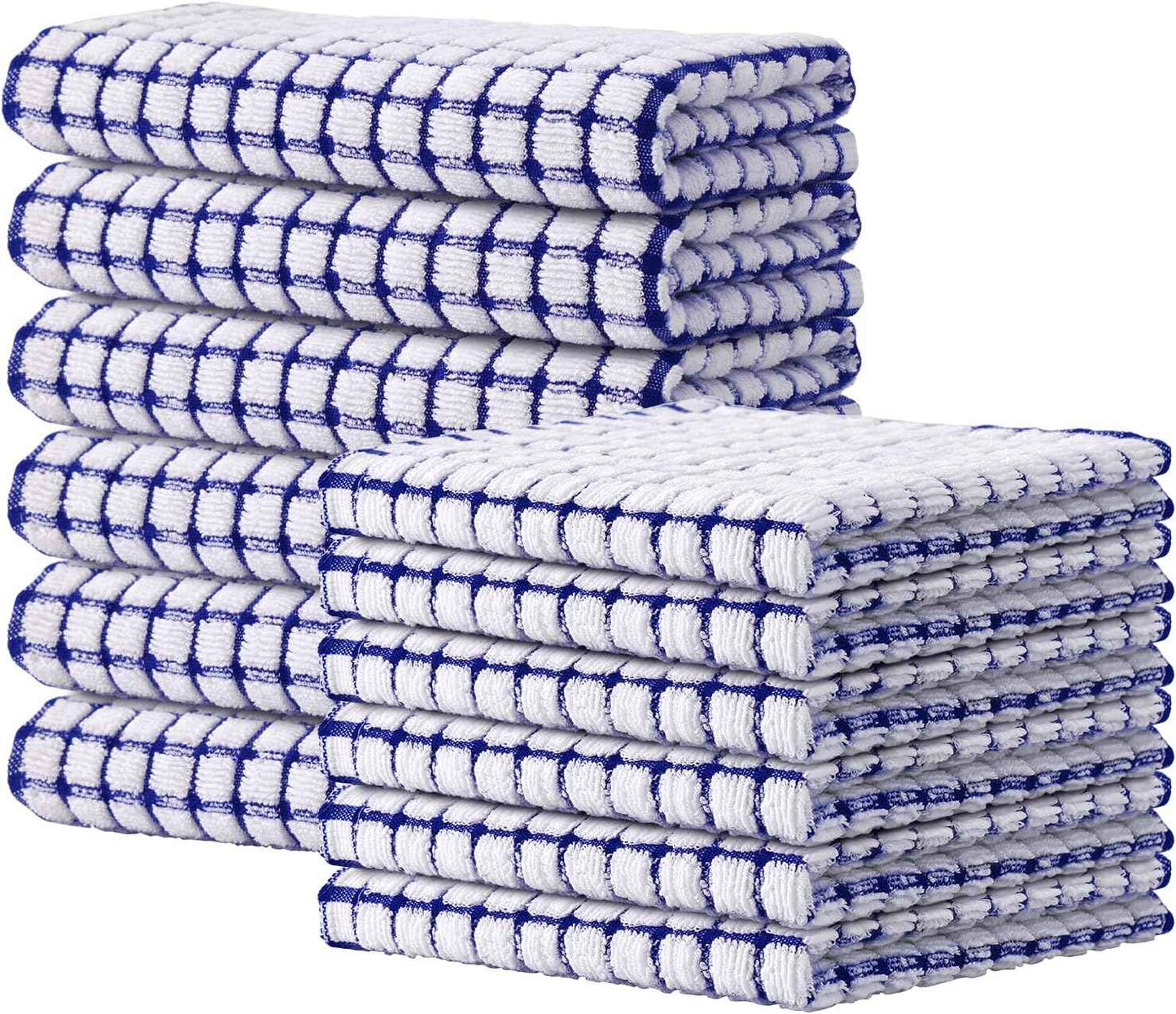 Kitinjoy Cotton 8 Pack Terry Kitchen Dish Cloths, 12 x 12 Inches Super Soft and Absorbent Dish Rags, Quick Drying Dish Towels for Washing Dishes, Mixed Color
