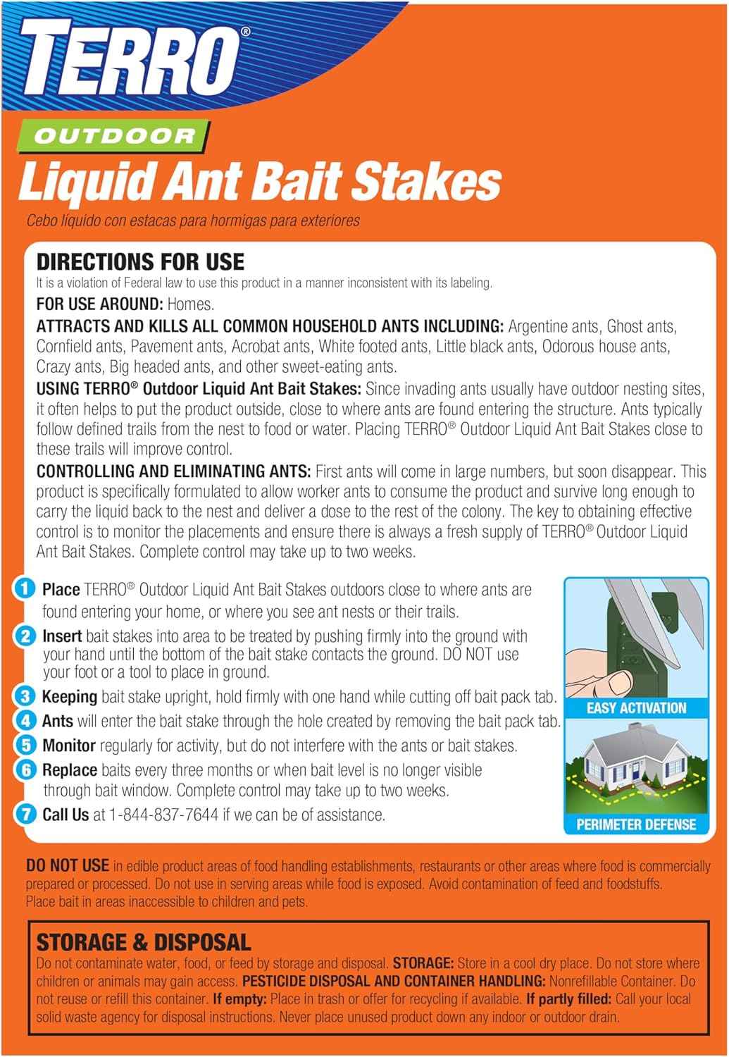 TERRO Liquid Ant Baits - T1813B - Outdoor Ready-to-Use Terro Ant Traps, Kills Household Ants, 12 Stakes