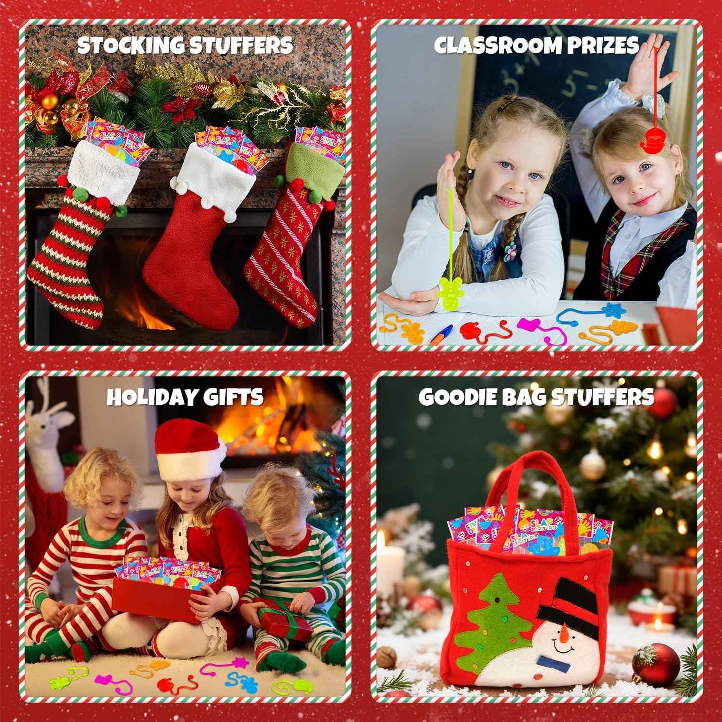 Christmas Sticky Hands Party Favors for Kids 20 PCS, Xmas Toys Gifts Goody Bag Stocking Stuffers for Toddlers, Christmas Pinata Non Candy Treat Bag Fillers, Holiday School Prize Trinkets for Students