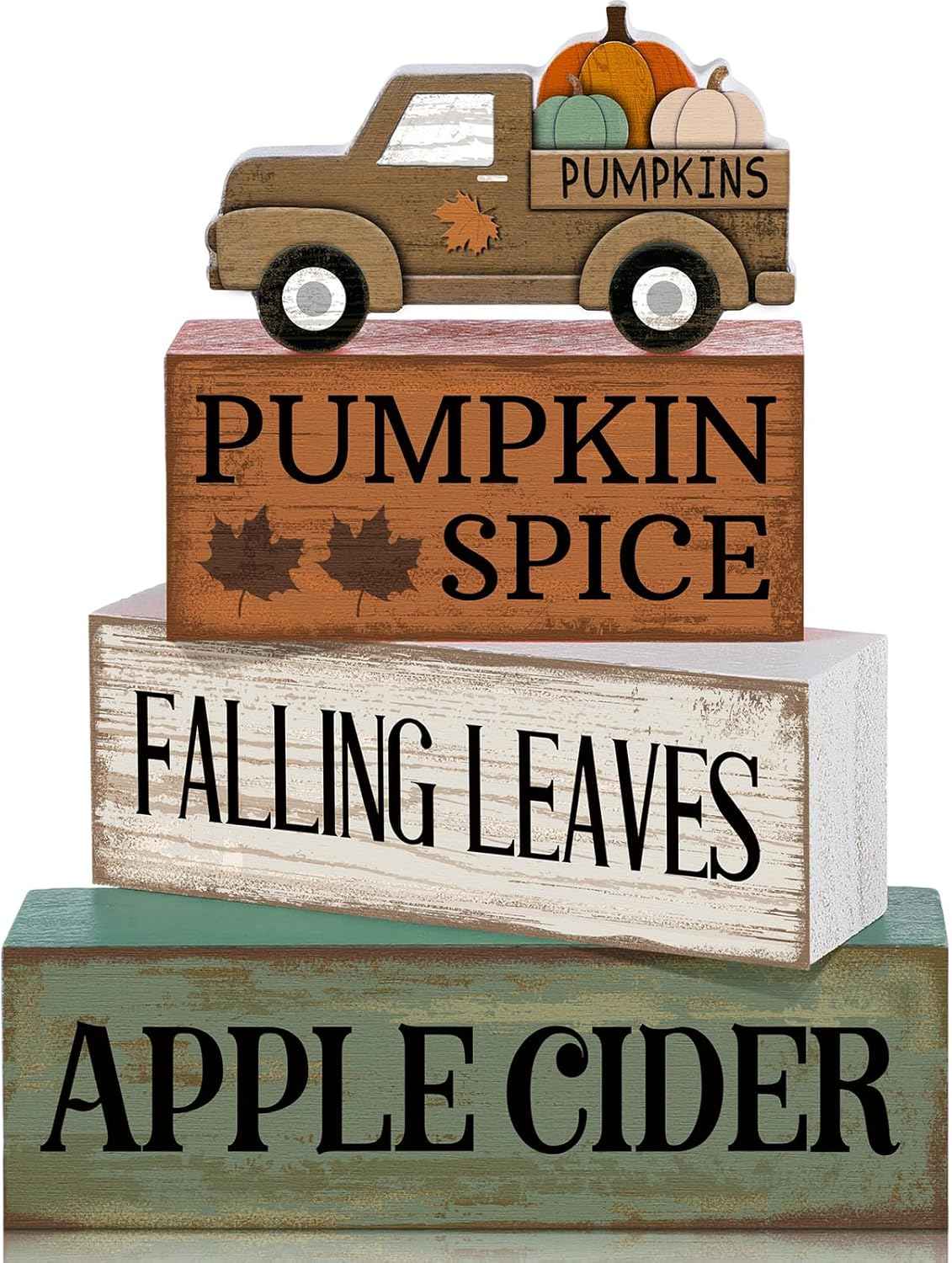 4 Pcs Christmas Table Decoration Wooden Santa Claus Decor Christmas Tiered Tray Decor Decorative Santa Claus Elk Block Sign Gift Farmhouse Xmas Table Centerpiece for Home Kitchen Shelf