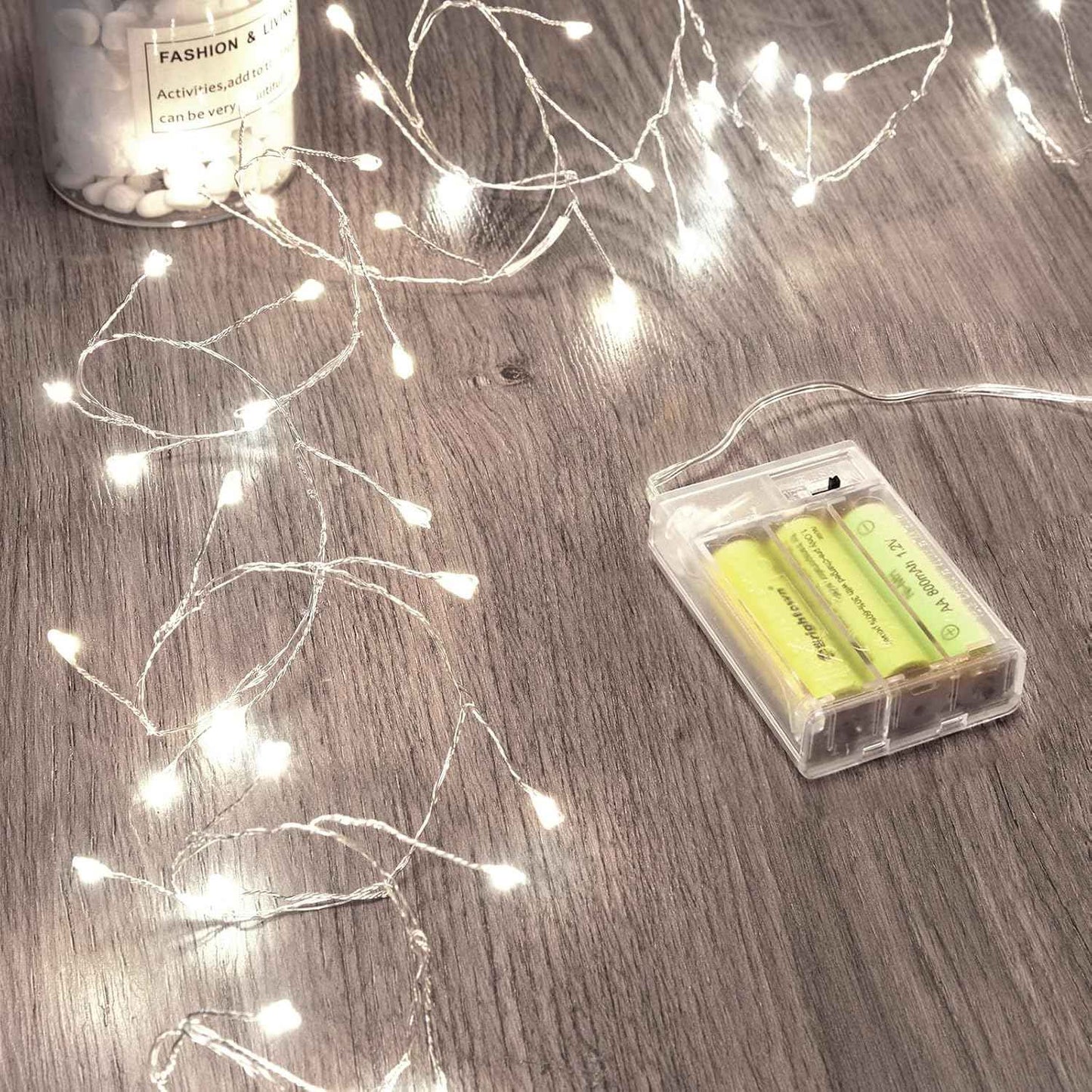 Fairy Lights Battery Operated, Twinkle String Lights Waterproof Silver Wire 5 Ft 60 LED Firecracker Valentine's Lights for DIY Wreath Wedding Bedroom Mason Jar Holiday Christmas Valentine's Day, Pink