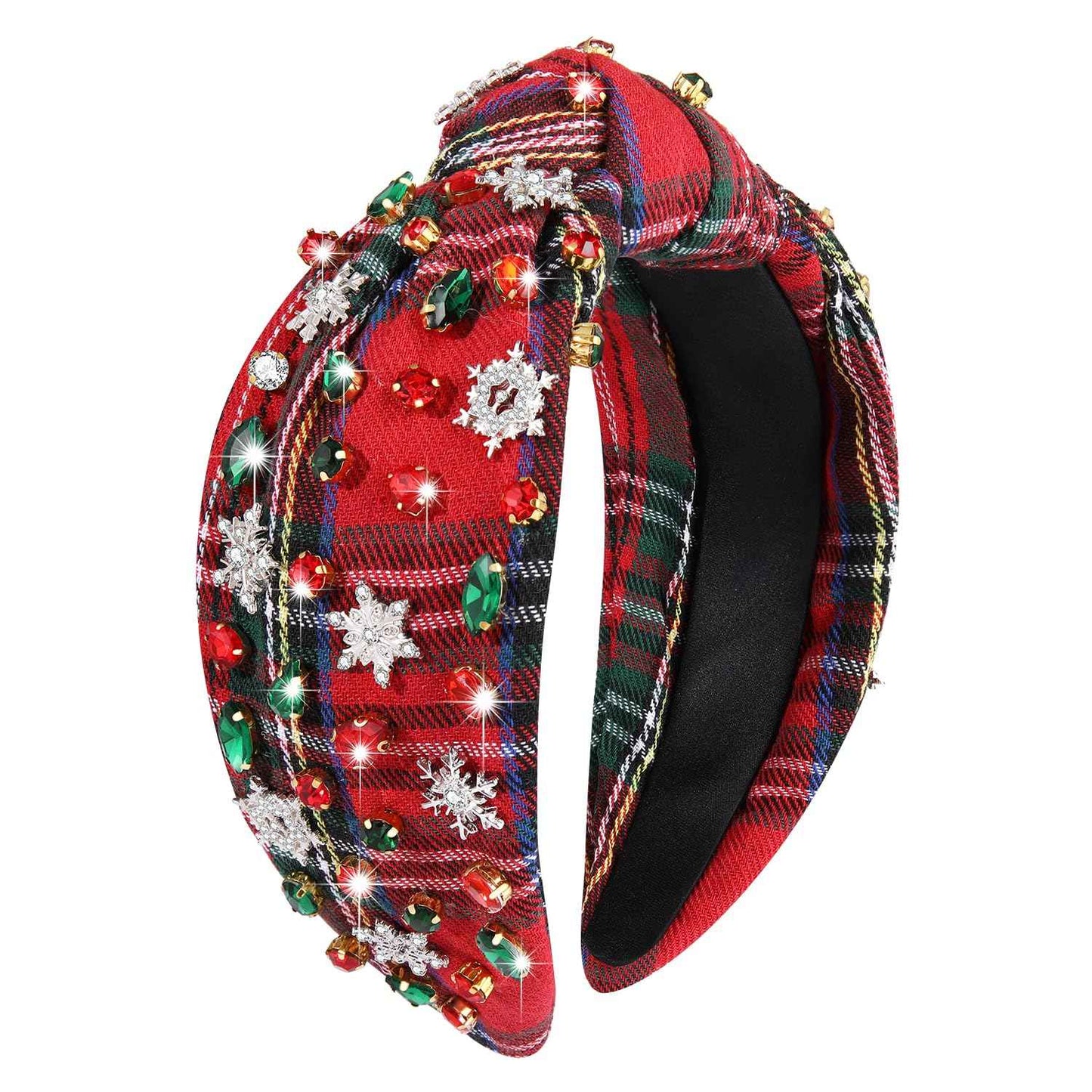 MOLOCH Christmas Headband for Women Christmas Tree Bow Snowflake Knotted Headband Jeweled Crystal Xmas Head Band Xmas Decorations Gifts