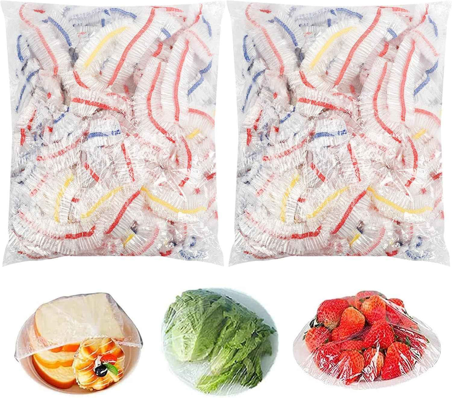 Homelove 100pcs Plastic Bowl Covers Food Cover Dish Covers, Reusable Elastic Stretch Fresh Keeping Bags, Kitchen Dining Plate Bread Proofing Food Storage Covers, Universal Kitchen Plastic Wrap