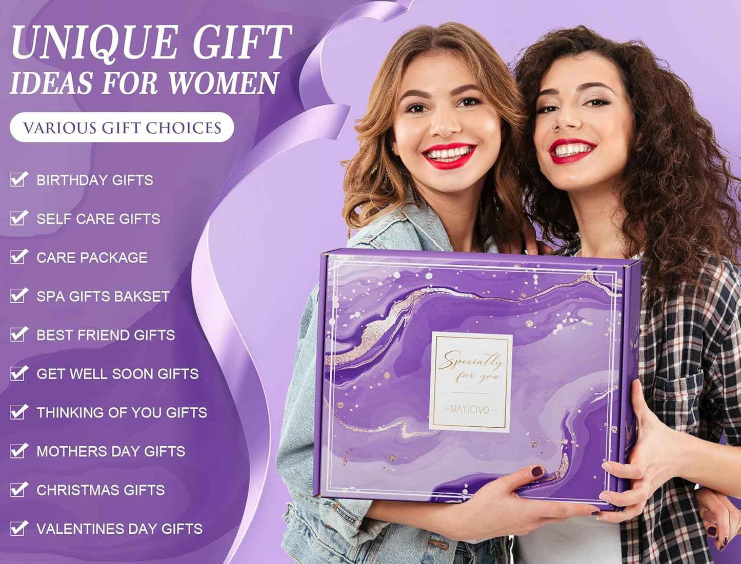 Birthday Gifts for Women Self Care Get Well Soon Gift Baskets, Lavender Relaxing Spa Gift Basket Care Package Flannel Blanket, Unique Valentines Day Gifts for Her Mom Wife Girlfriend Friends Sister