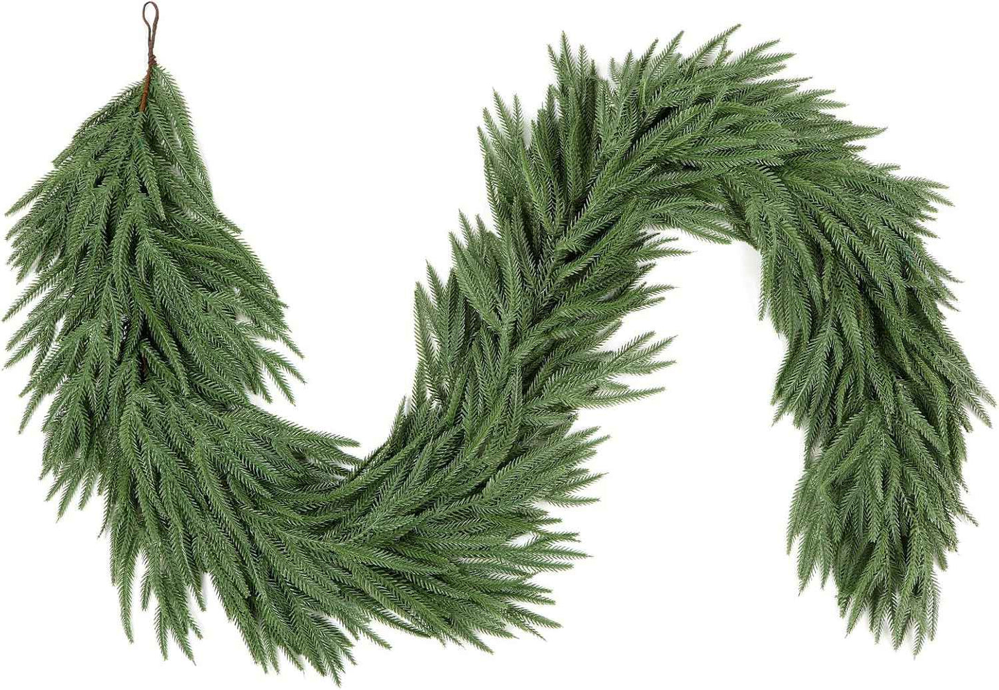 Alupssuc 9ft Christmas Garland, Real Touch Norfolk Pine Garland - Pine Garland, Artificial Greenery Christmas Garland for Mantle, Table, Fireplace, Indoor, Outdoor Christmas Decorations