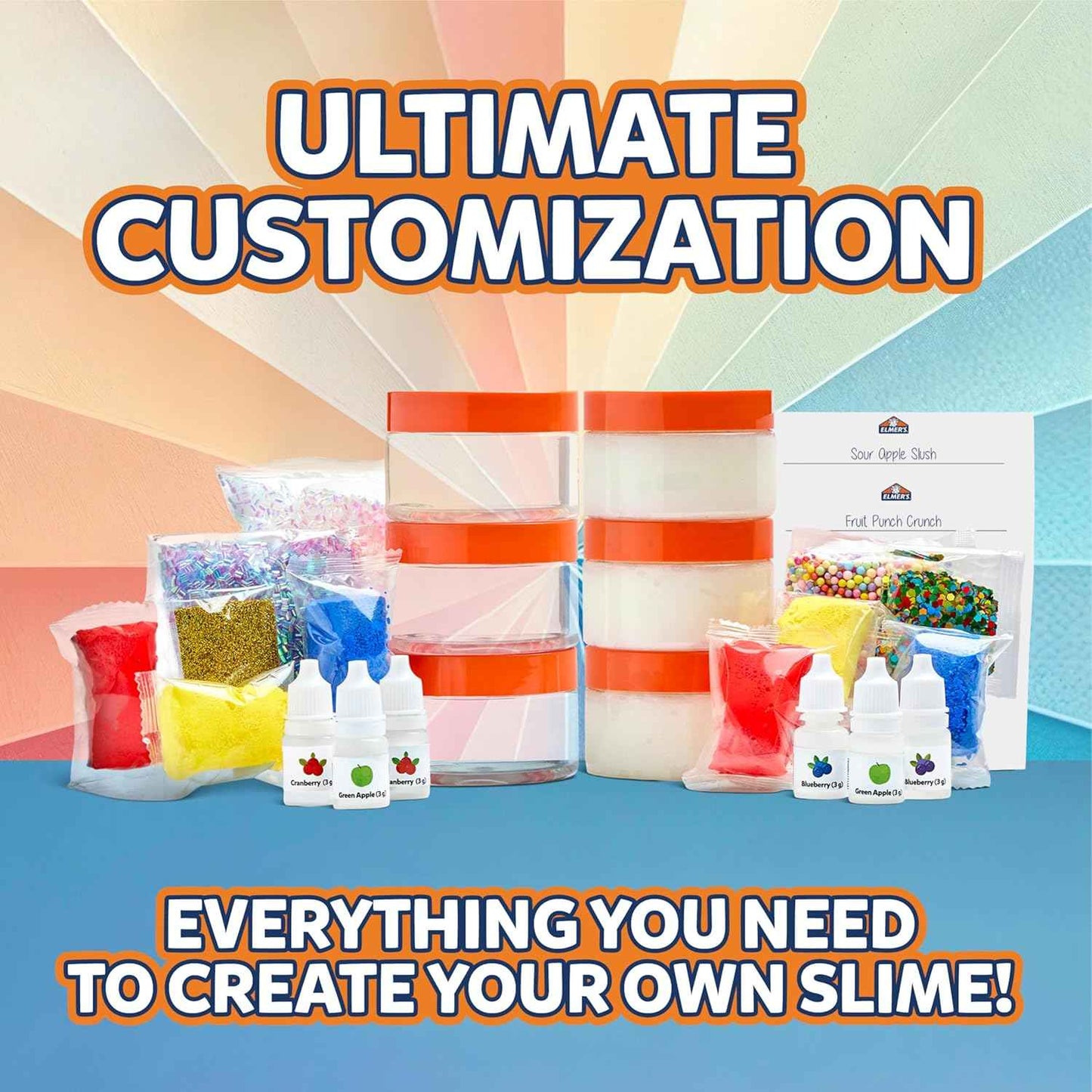 Elmer's Color Wheel Slime Kit, Includes Elmer's Gue Premade Slime, Clay Color Pigments, Scents, Sheet Labels, 24 Piece Kit