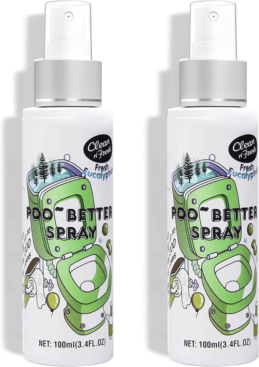 Clean-n-Fresh Toilet Spray, 6.8 Fl.oz Poo Spray | Up to 400+ Uses, 100% Natural Plant Essential Oil Citrus Scent, Bathroom Deodorizer