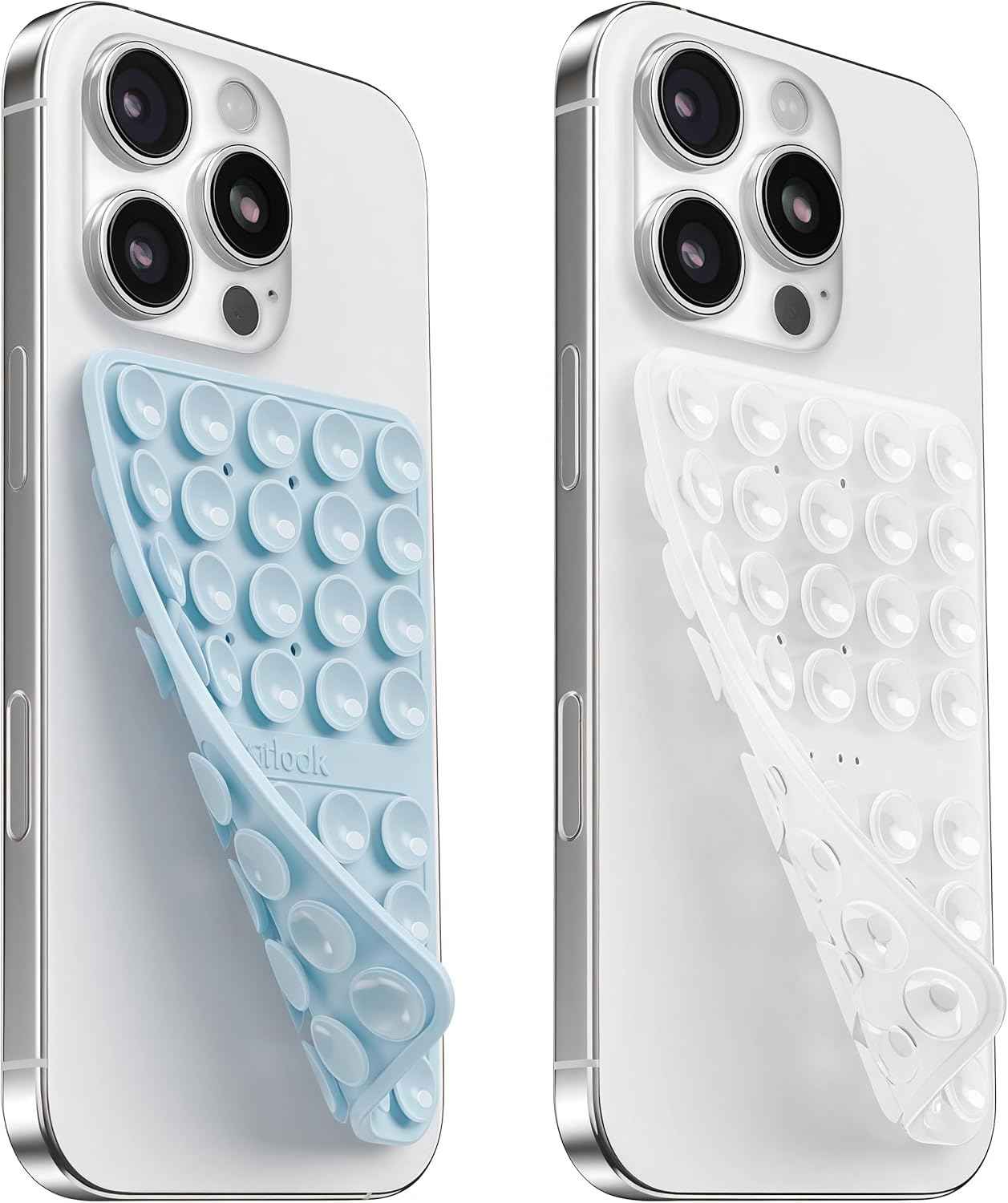 Klearlook Silicone Double-Sided Suction Cup Phone Case Detachable Mount, Sticky Phone Grip with Higher Suction Power for iPhone, Hands-Free Phone Accessories Holder for Selfies and Videos, Light Pink