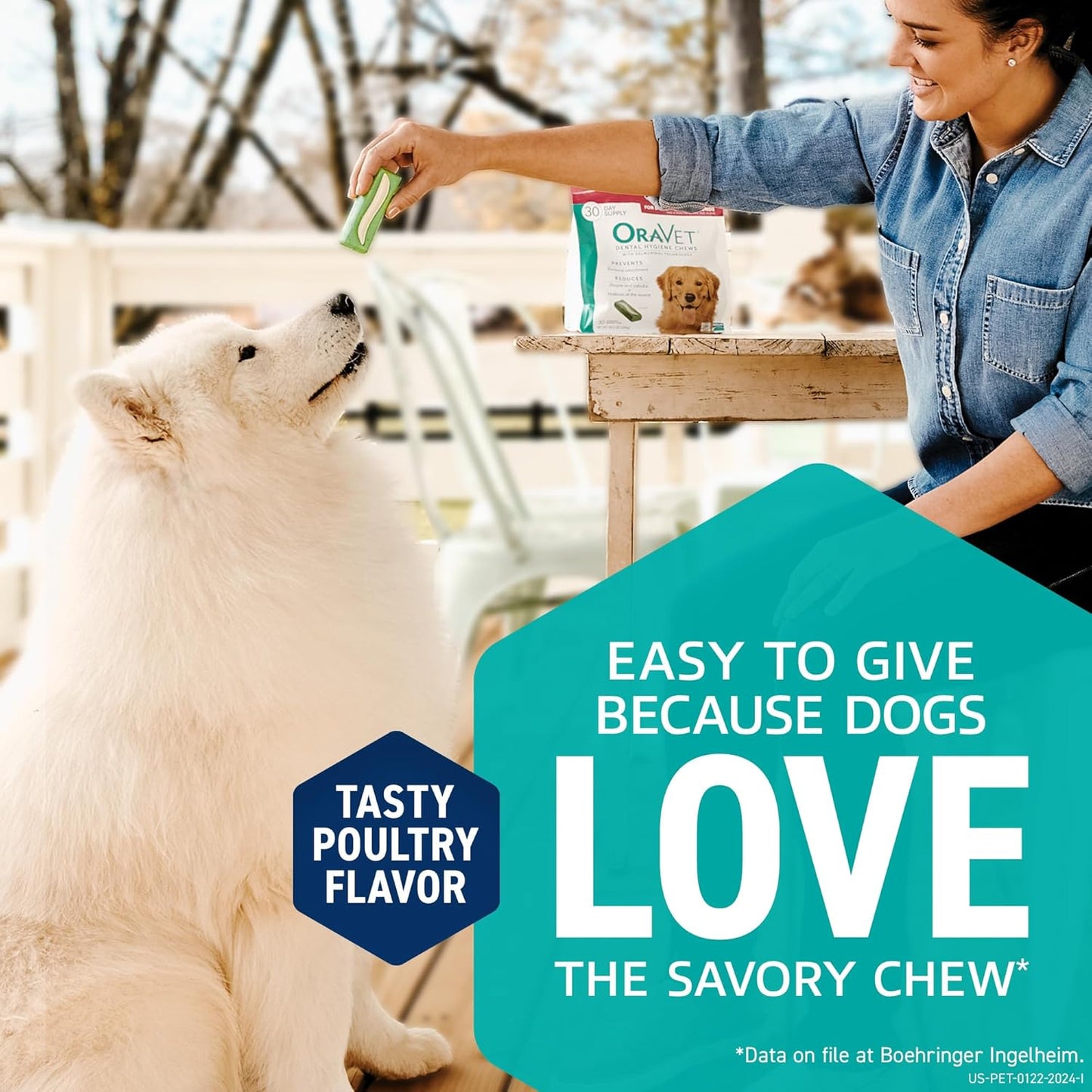 ORAVET Dental Chews for Dogs, Oral Care and Hygiene Chews (Large Dogs, Over 50 lbs.) Pink Pouch, 30 Count (Pack of 1)