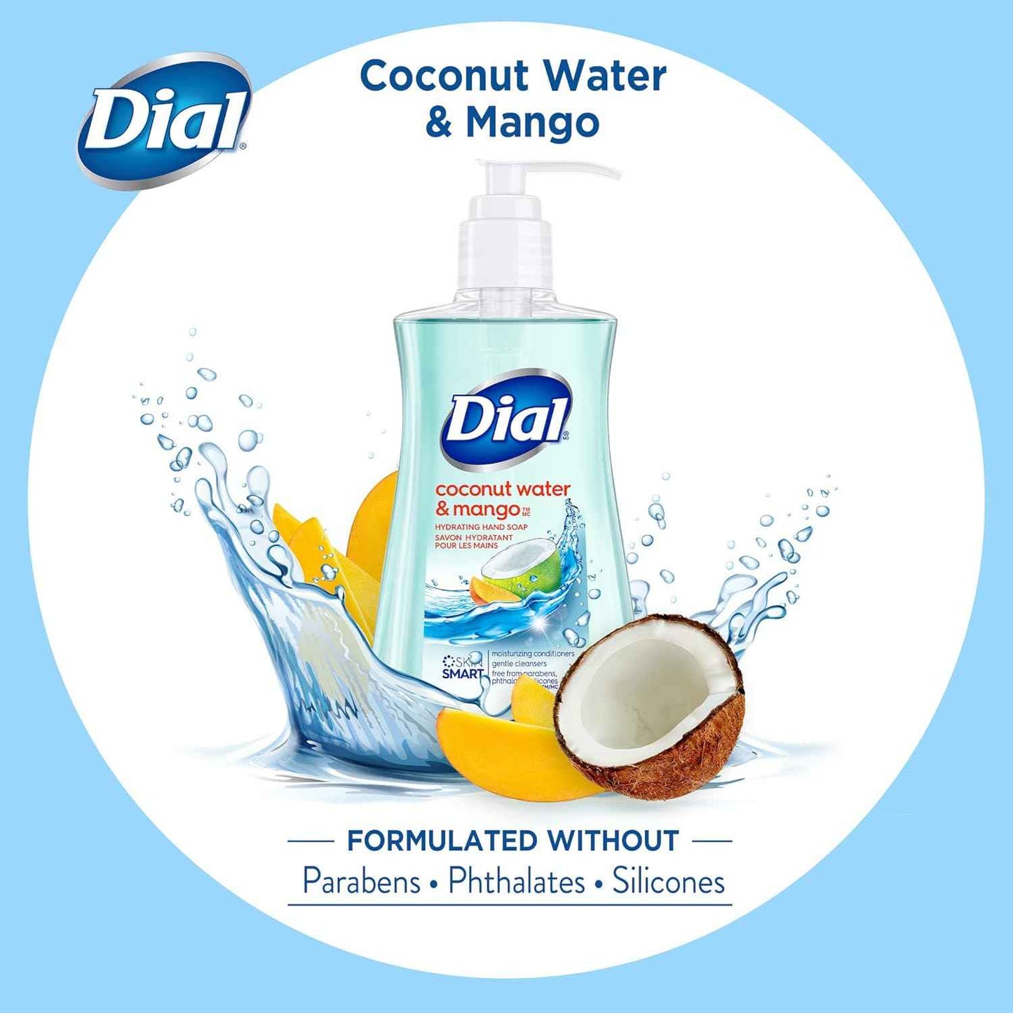 Dial Liquid Hand Soap, Coconut Water & Mango, 7.5 Ounce