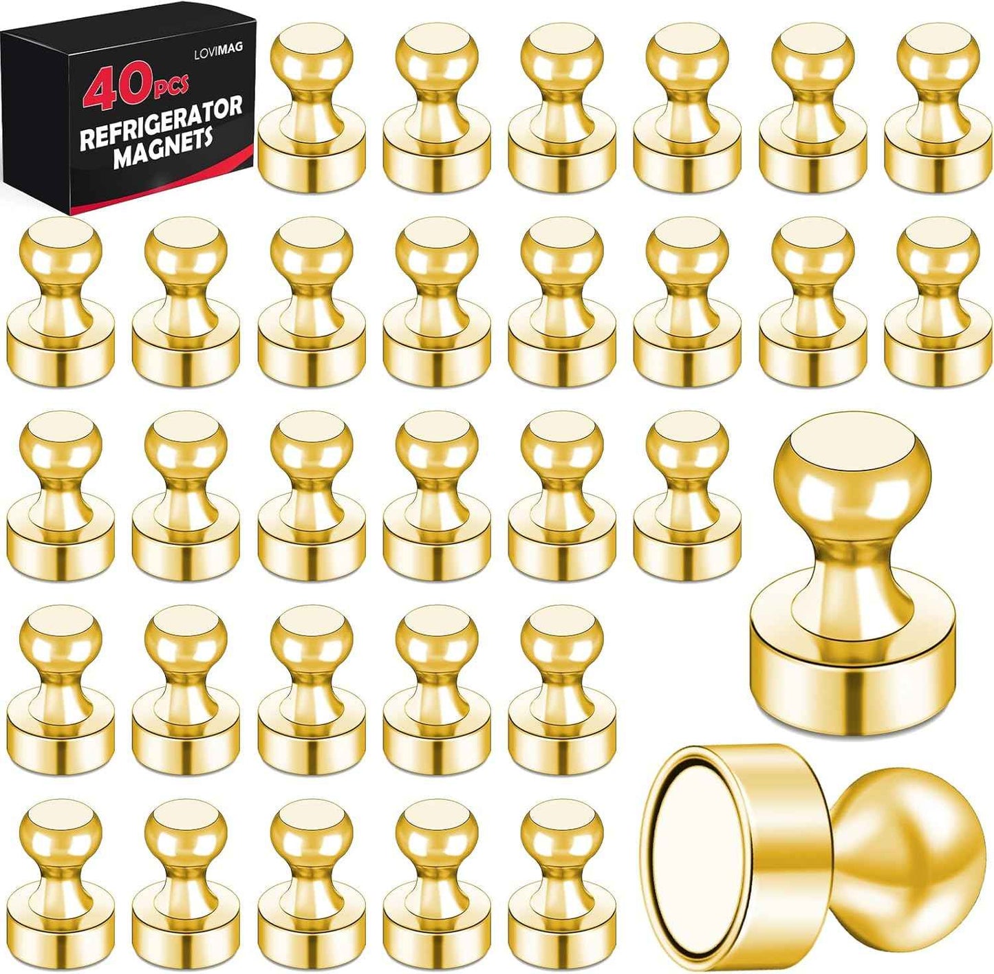 LOVIMAG 12Pcs Black Fridge Magnets, Small and Strong Magnets for Whiteboard, Office, Classroom, Map, Kitchen