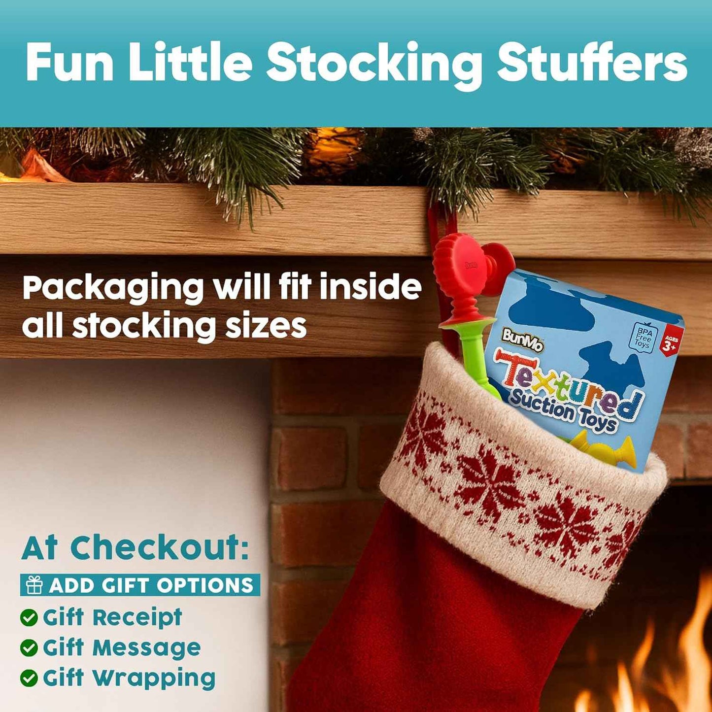 BUNMO Stocking Stuffers for Kids - Toddler Suction Bath Toys - Connect, Build, Create - Toddler Stocking Stuffers - Fine Motor Skills - Stimulating Sensory Fun - Textured 10 Pack