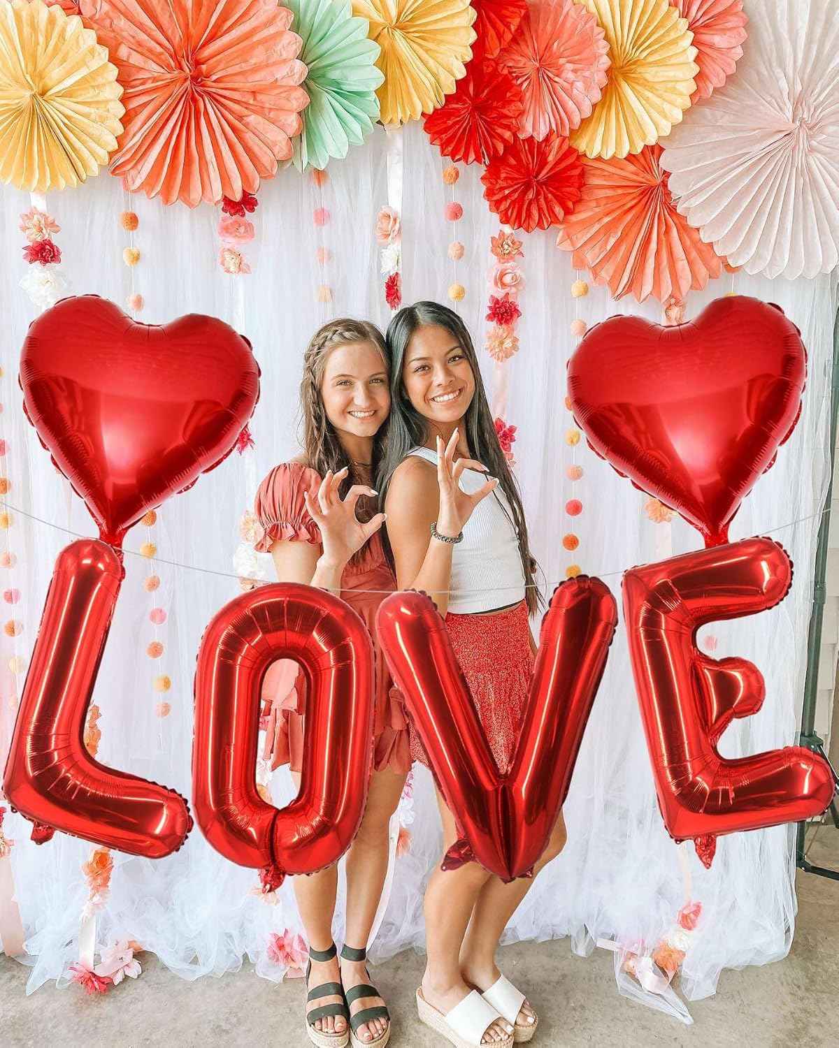 Red Love Balloons Red Heart Balloons Valentines Day Decorations Love Heart Balloons for for Valentines Day Bridal Shower Wedding Romantic Special Night Party Supplies Decorations