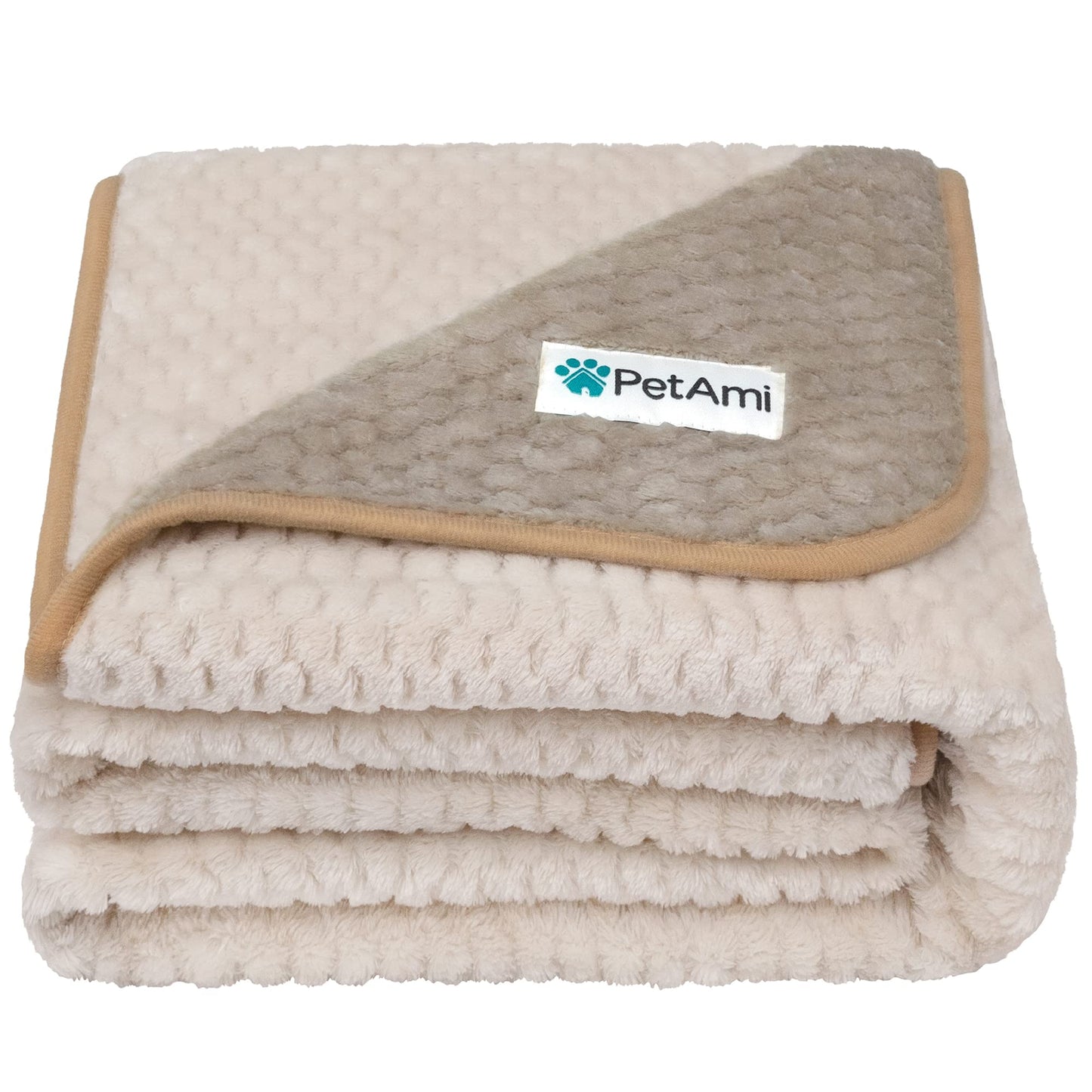 PetAmi Waterproof Dog Blanket for Large Dogs, Furniture Sofa Couch Cover Protector, Soft Plush, Twin 60x80 Taupe Beige