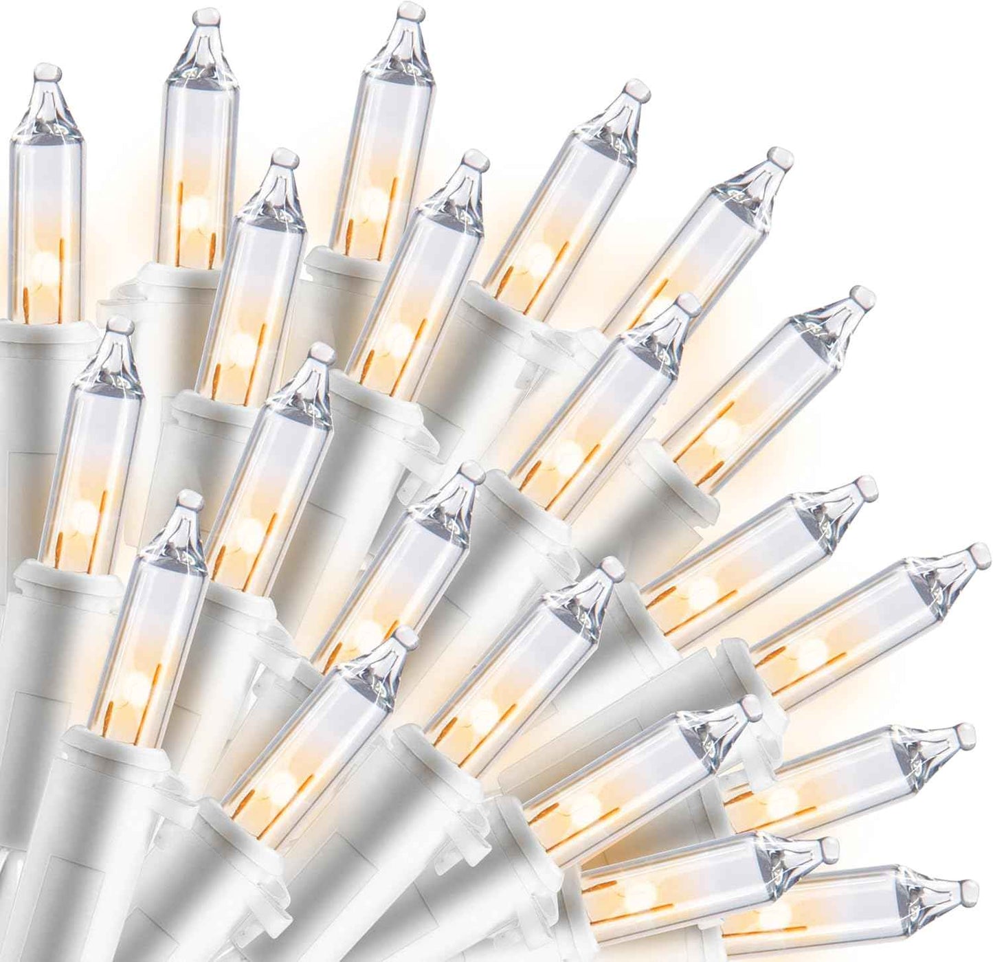 JOIEDOMI Christmas String Lights Indoor,100 Count Mini Warm Fairy Light,21.5FT Lighting Decor for Patio Dorm Classroom Bedroom Holiday Wedding Party Garland Birthday Festival Valentines Day,White Wire