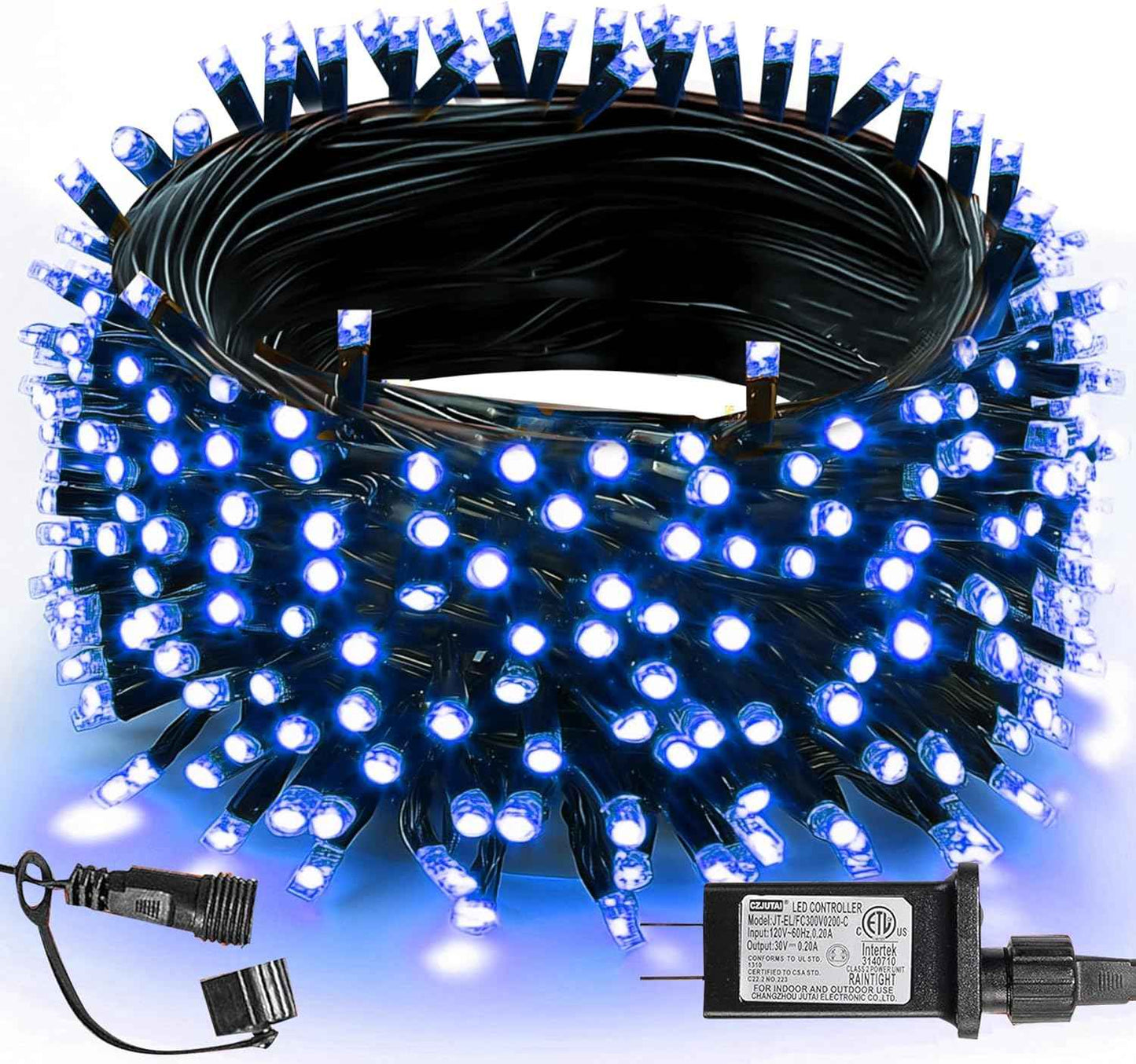 TW SHINE 200 LED Christmas Lights, 66FT Warm White Outdoor Plug-In String Lights with 8 Modes, Waterproof Holiday Décor
