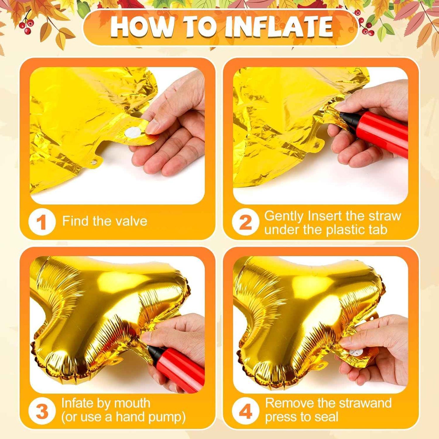 Friendsgiving Decorations – 16 Inch Gold Foil Letter Balloons Banner for Thanksgiving Party Wall Decor or Backdrop