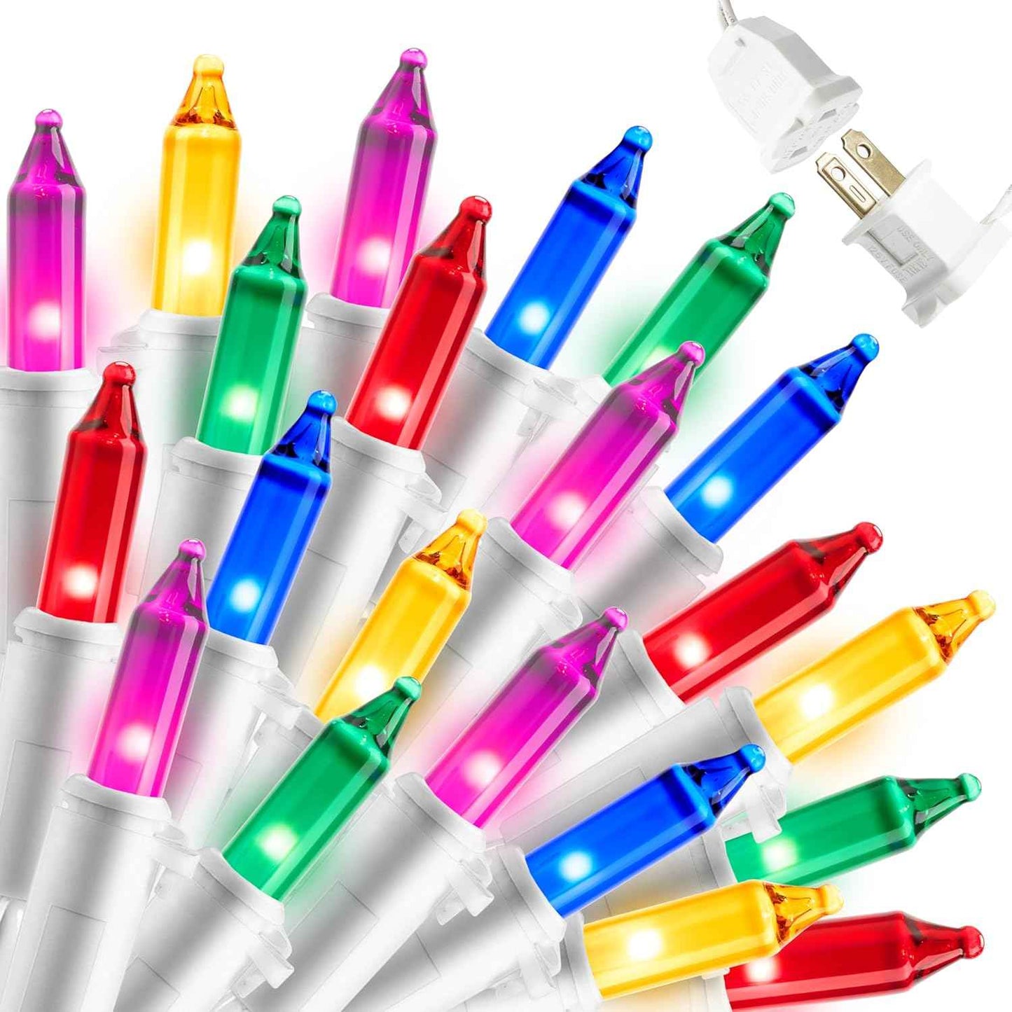 JOIEDOMI Christmas String Lights Indoor,100 Count Mini Warm Fairy Light,21.5FT Lighting Decor for Patio Dorm Classroom Bedroom Holiday Wedding Party Garland Birthday Festival Valentines Day,White Wire